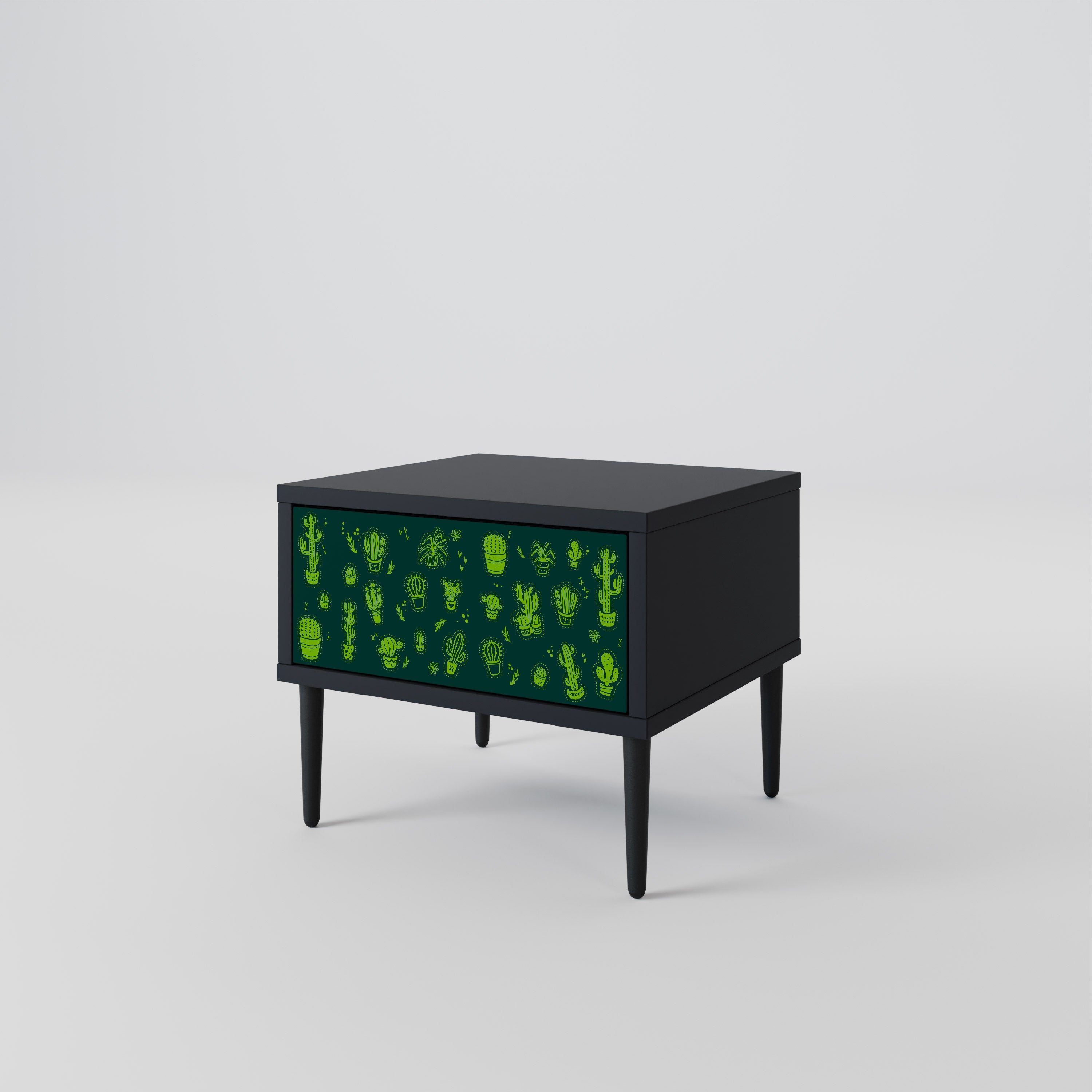 Table de chevet DESERT GREEN en finition noire
