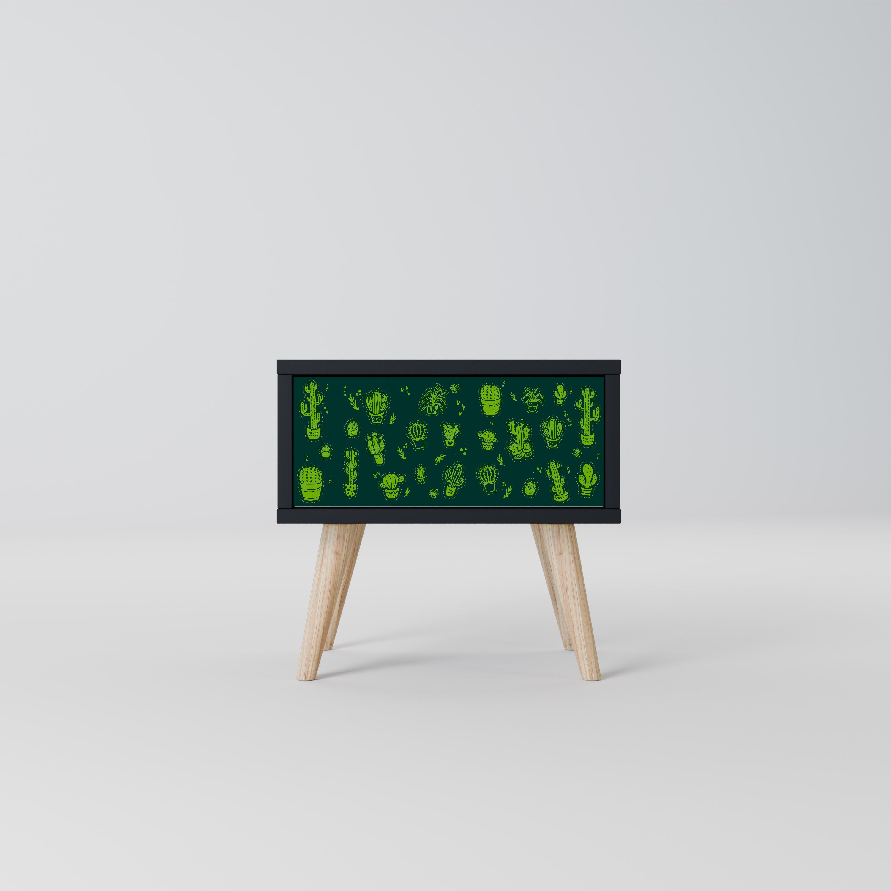 Table de chevet DESERT GREEN en finition noire