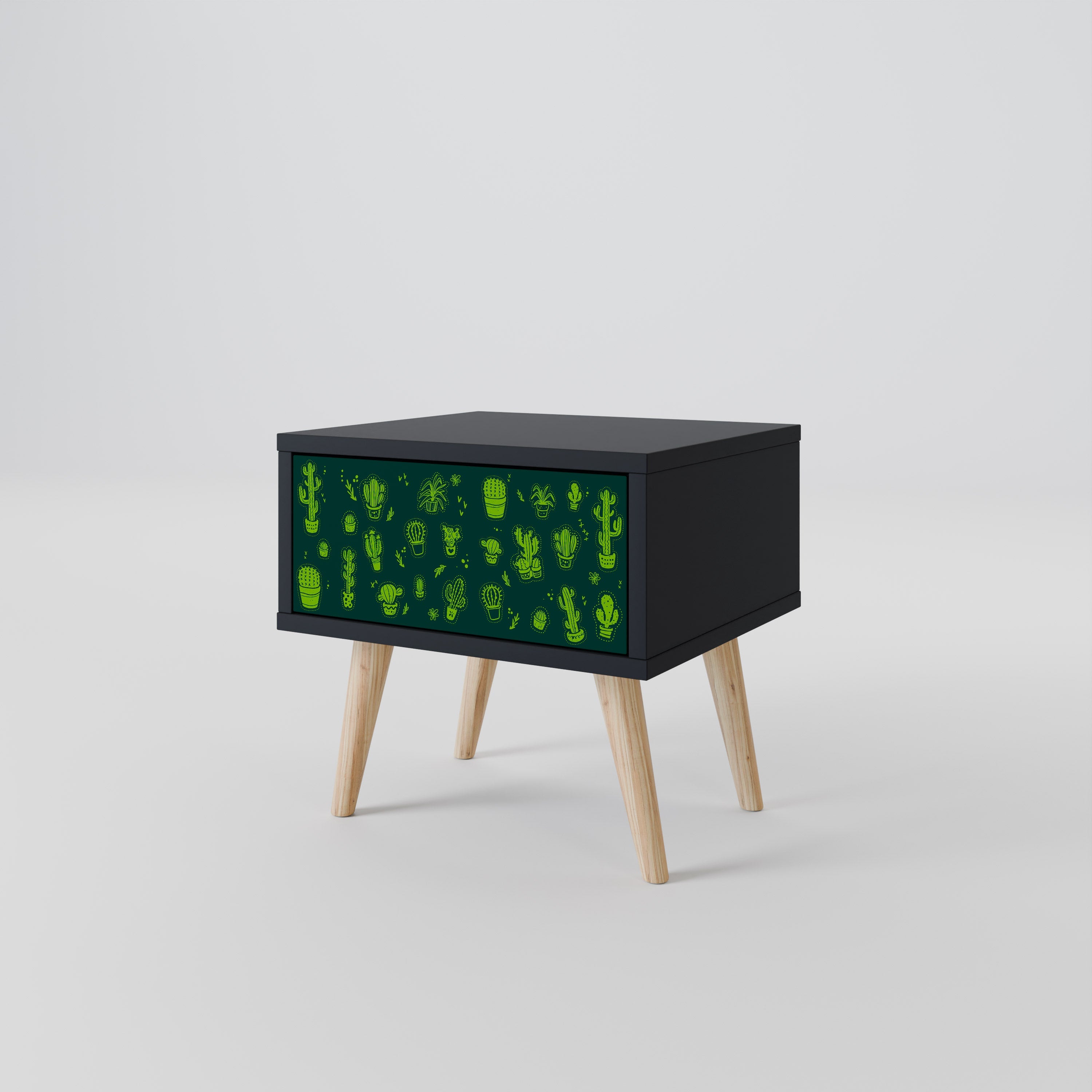 Table de chevet DESERT GREEN en finition noire