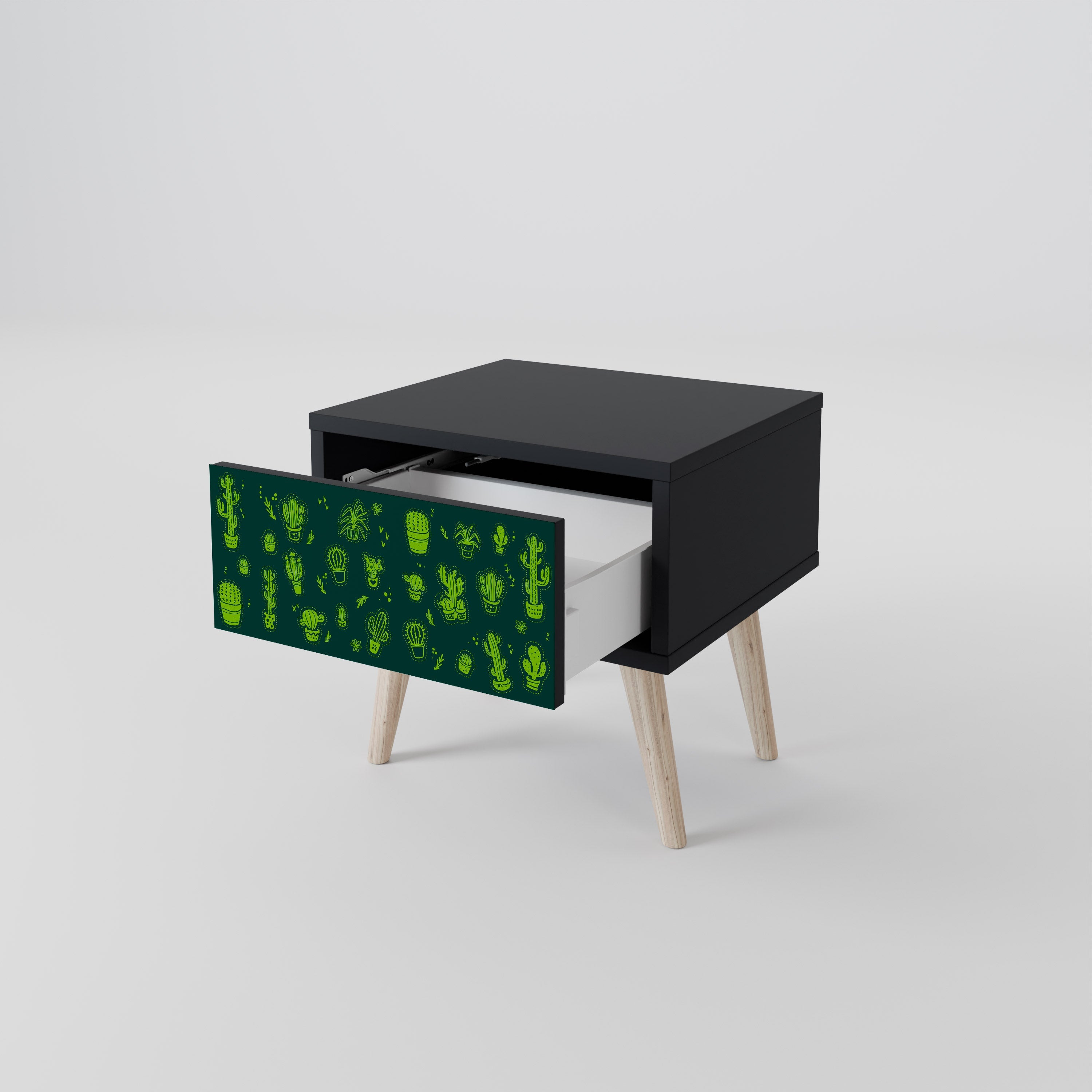 Table de chevet DESERT GREEN en finition noire