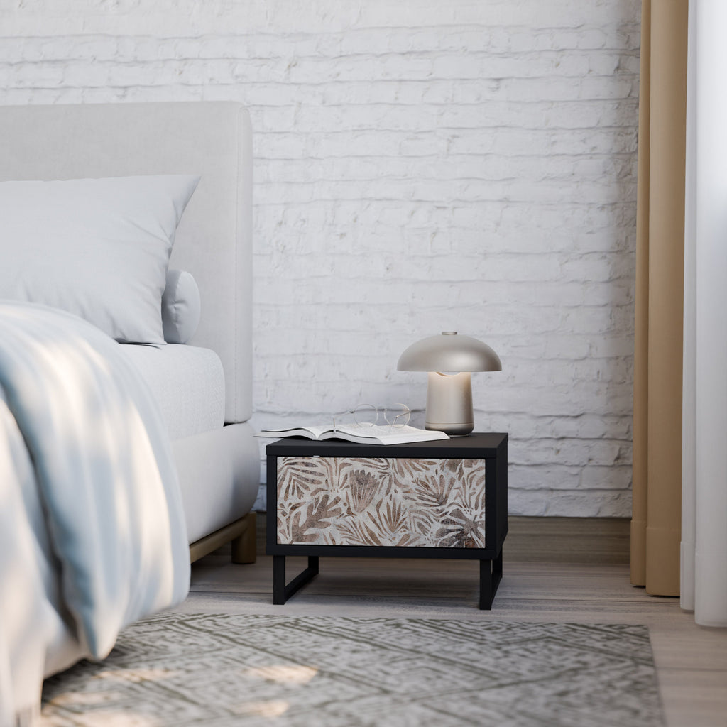 Table de chevet PASSING TIME en finition noire