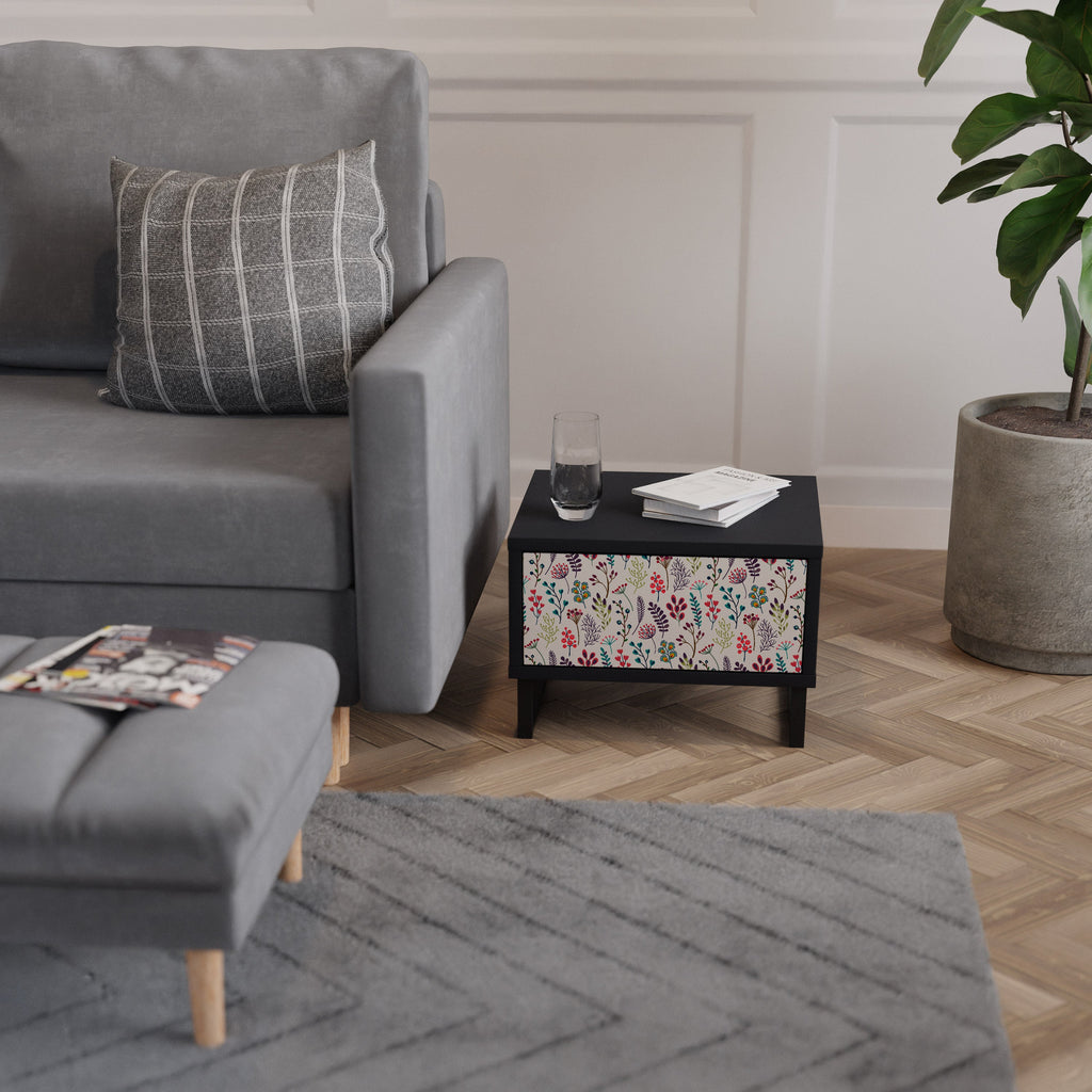 Table de chevet AUTUMN SUNDRIES en finition noire