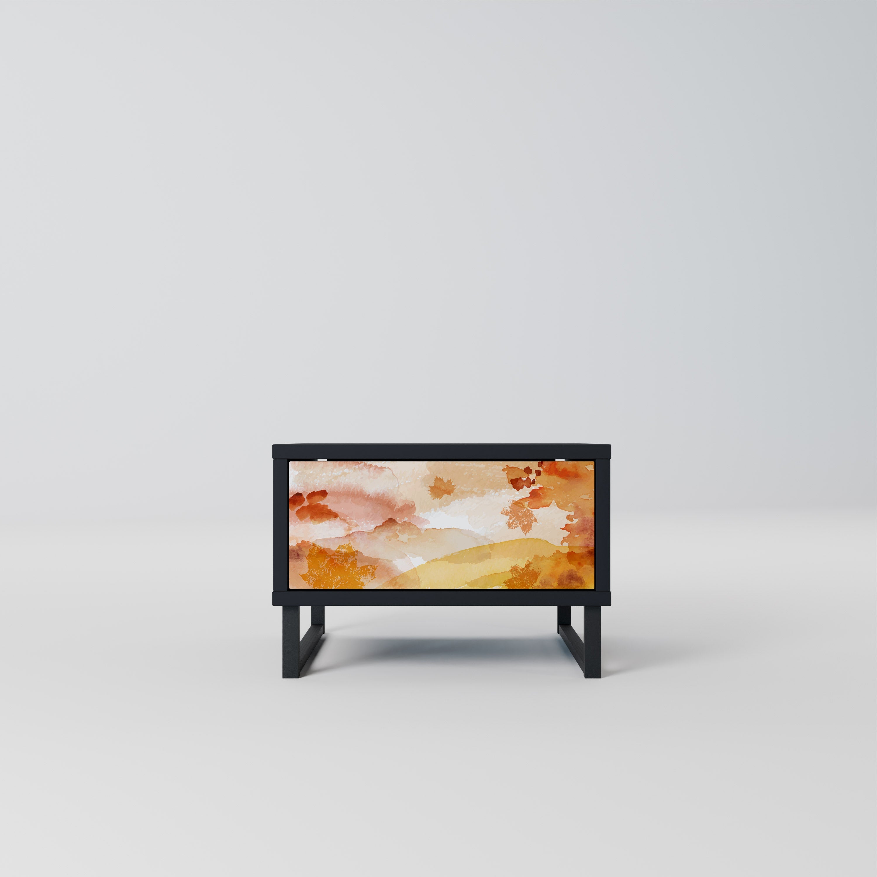 Table de chevet TRACES OF AUTUMN en finition noire