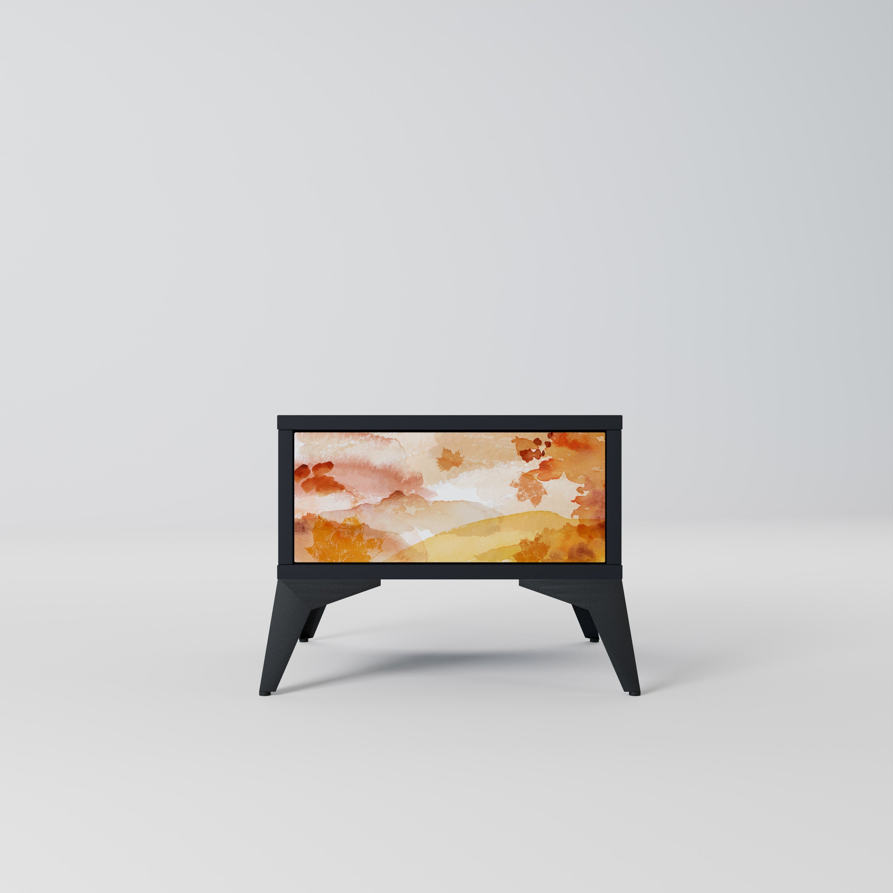 Table de chevet TRACES OF AUTUMN en finition noire