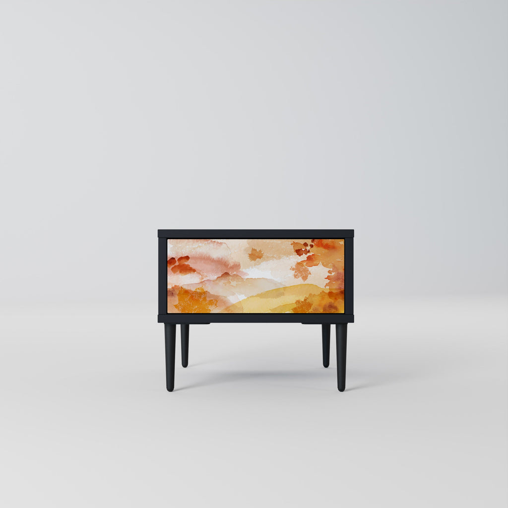 Table de chevet TRACES OF AUTUMN en finition noire