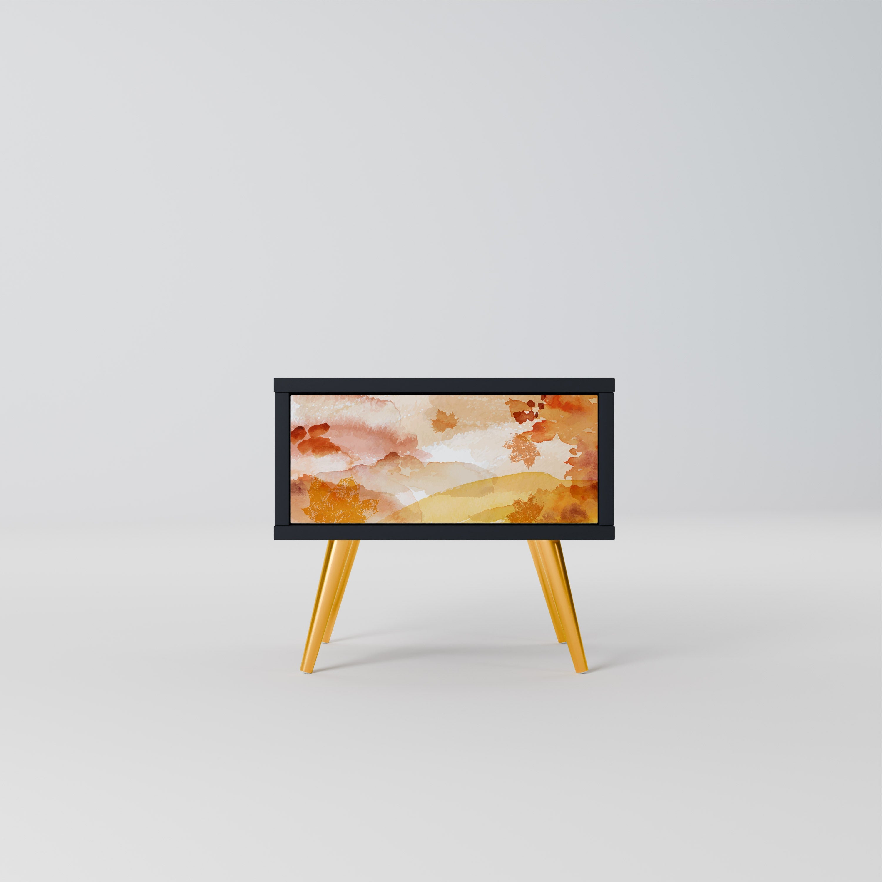 Table de chevet TRACES OF AUTUMN en finition noire