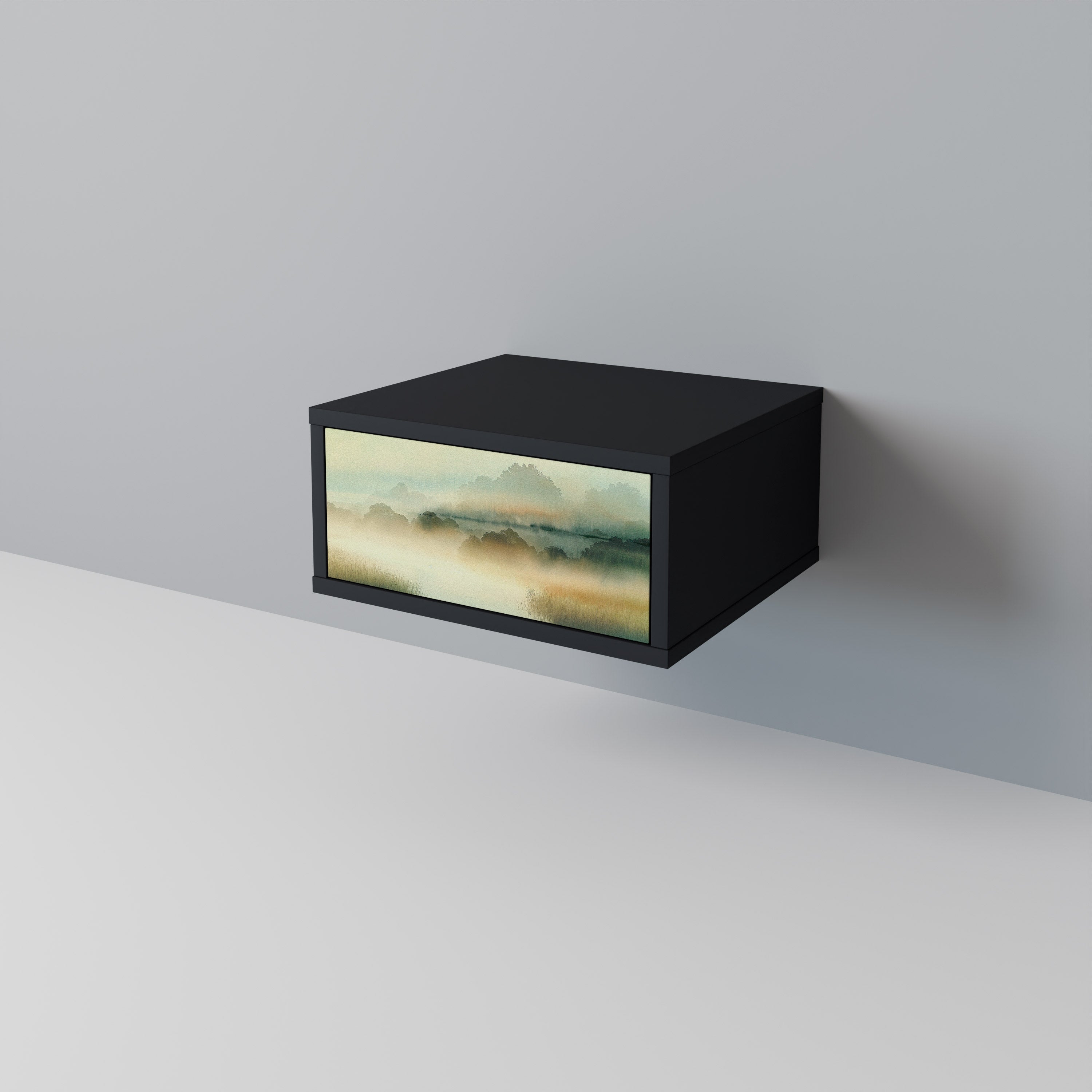 Table de chevet MORNING BY THE LAKE en finition noire