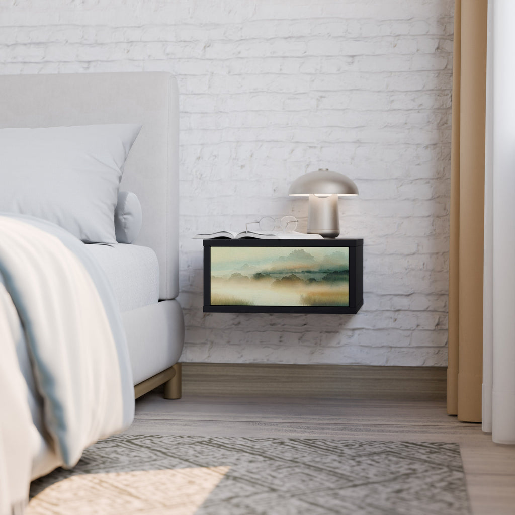 Table de chevet MORNING BY THE LAKE en finition noire