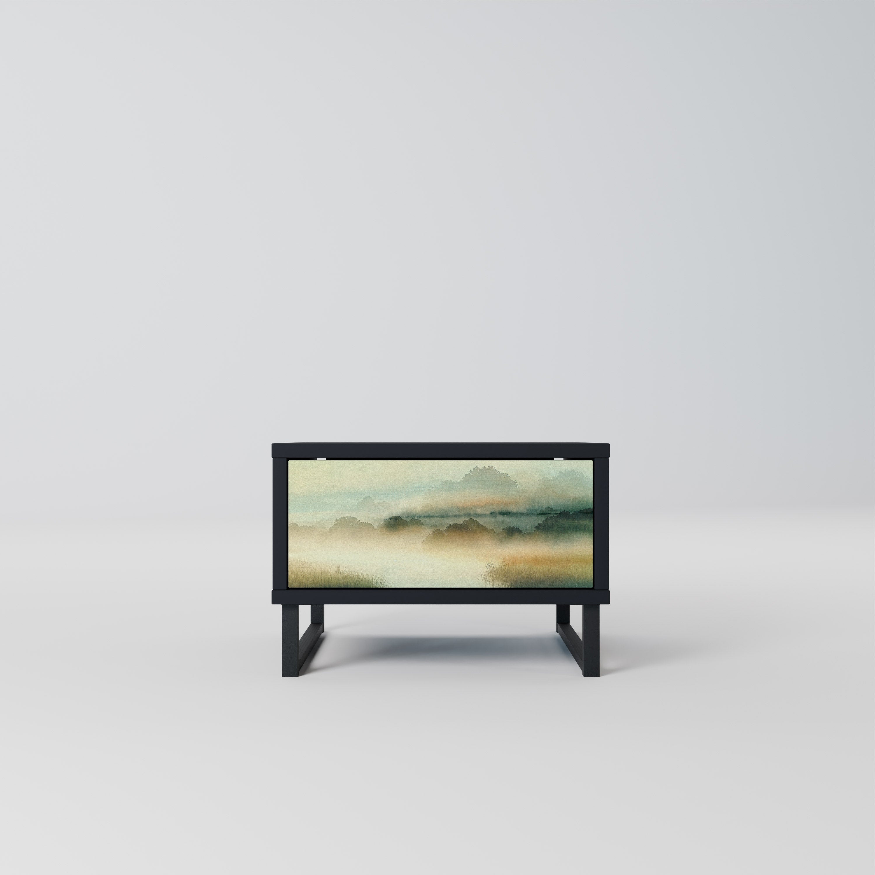 Table de chevet MORNING BY THE LAKE en finition noire