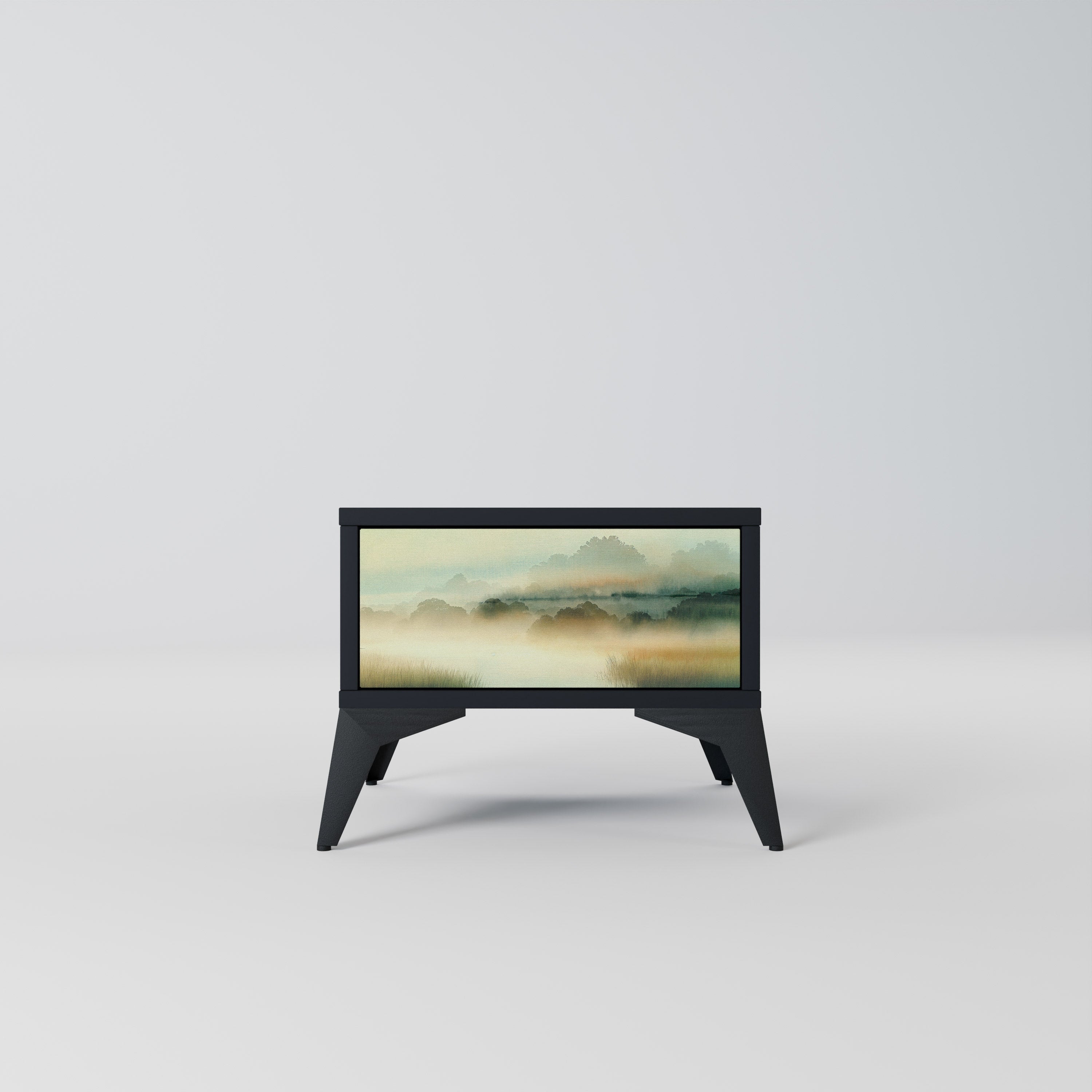 Table de chevet MORNING BY THE LAKE en finition noire