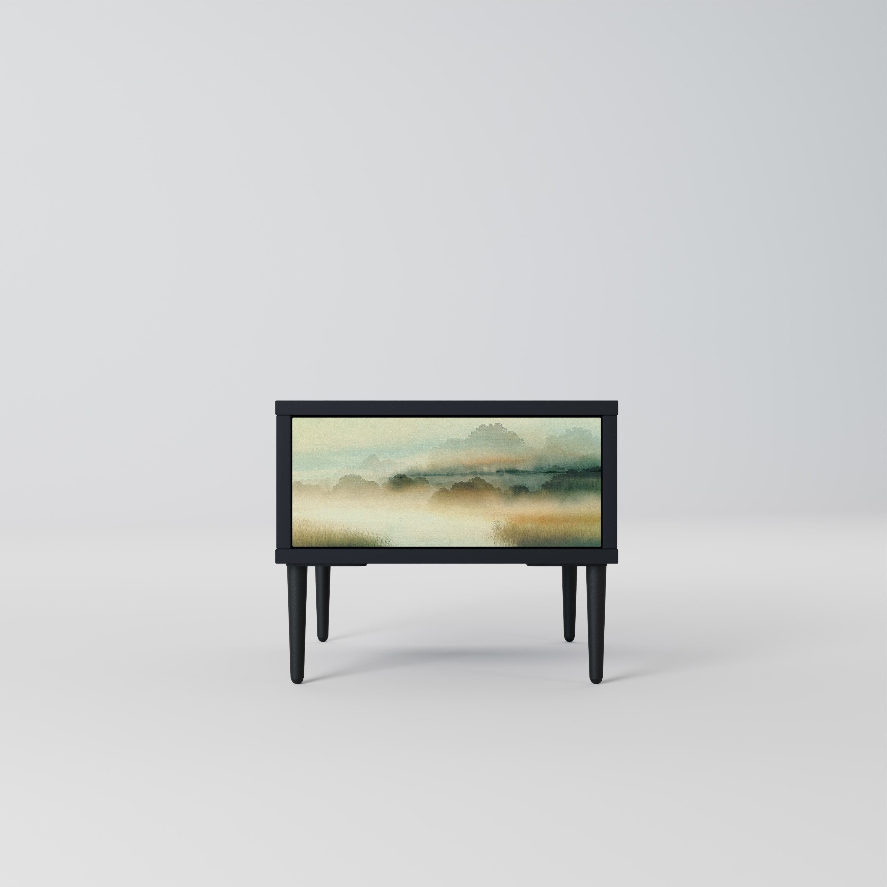 Table de chevet MORNING BY THE LAKE en finition noire