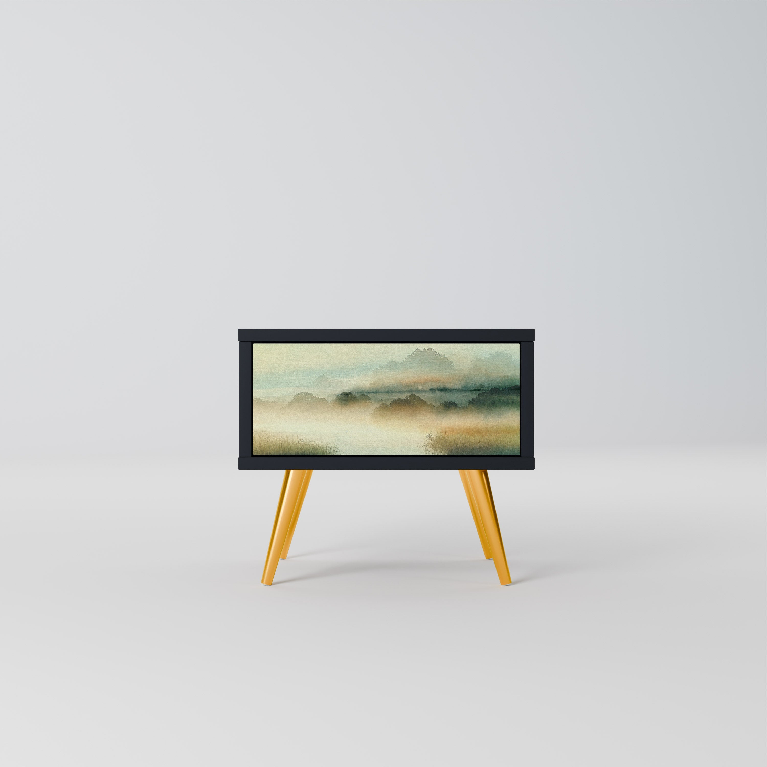 Table de chevet MORNING BY THE LAKE en finition noire