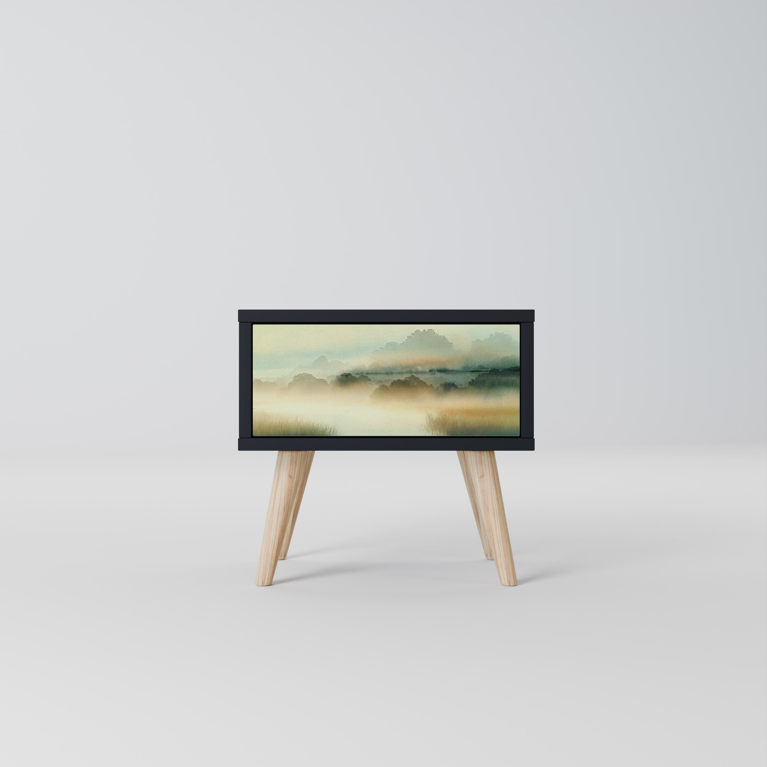 Table de chevet MORNING BY THE LAKE en finition noire