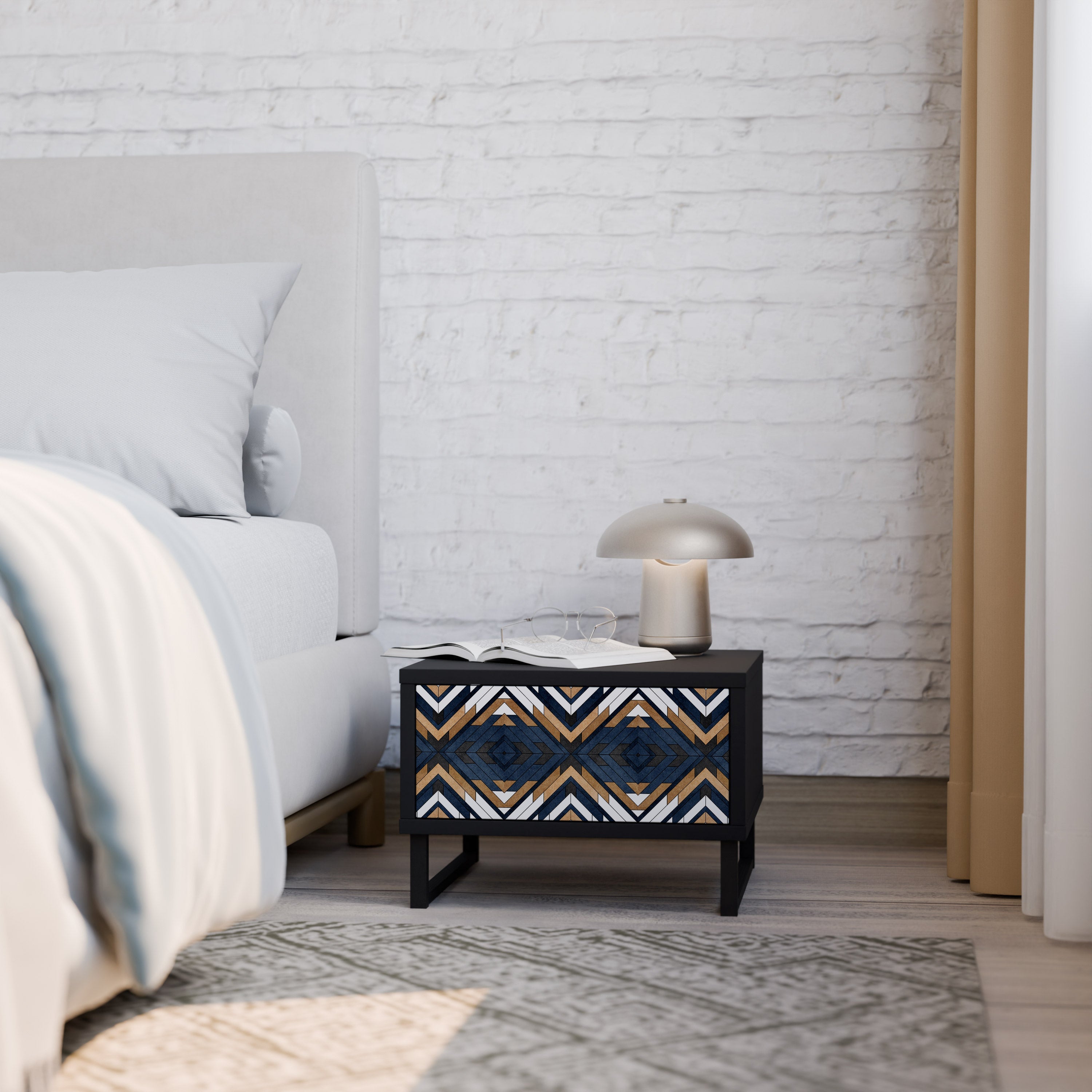 Table de chevet ARTFUL GEOMETRY en finition noire