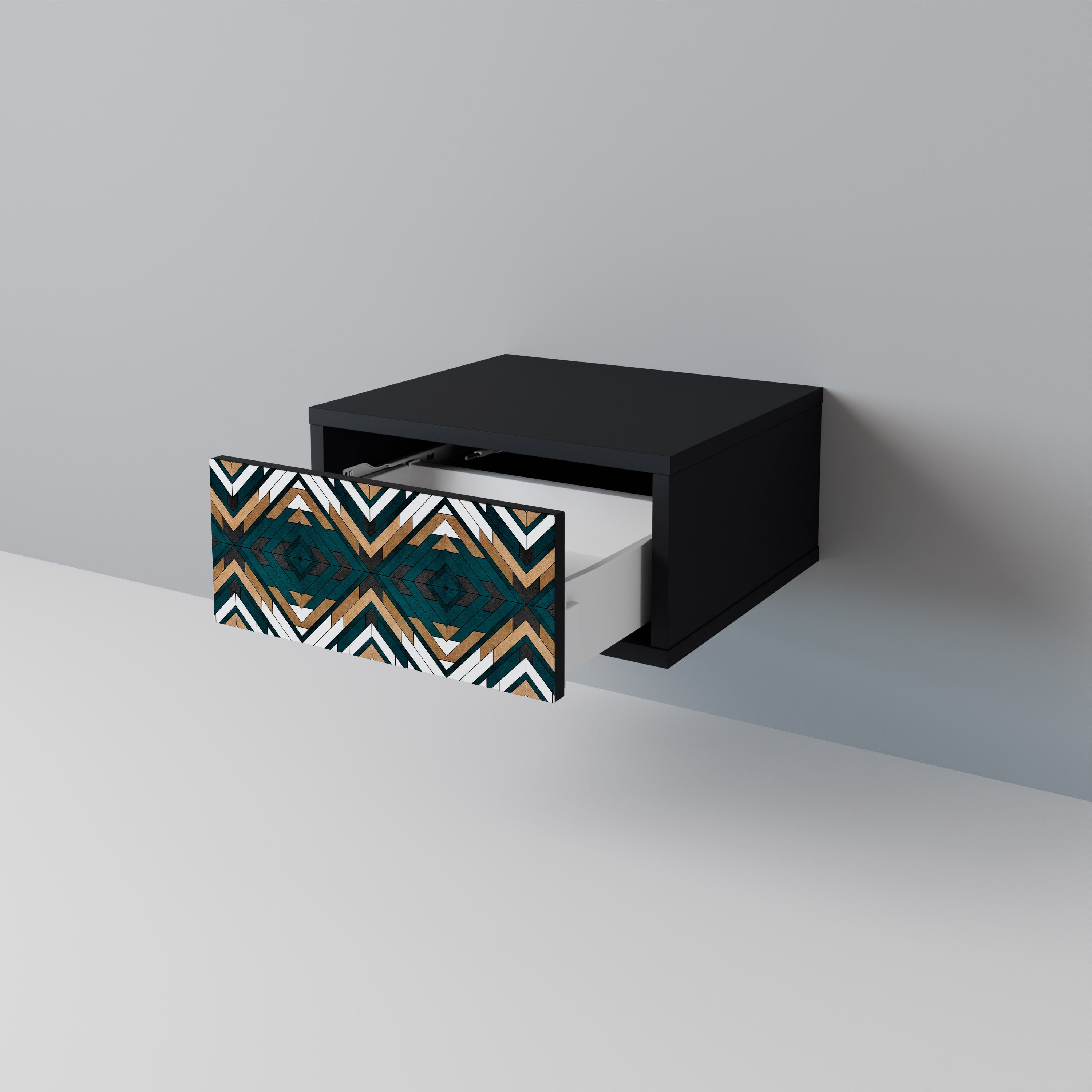 Table de chevet ARTISTIC GEOMETRY en finition noire