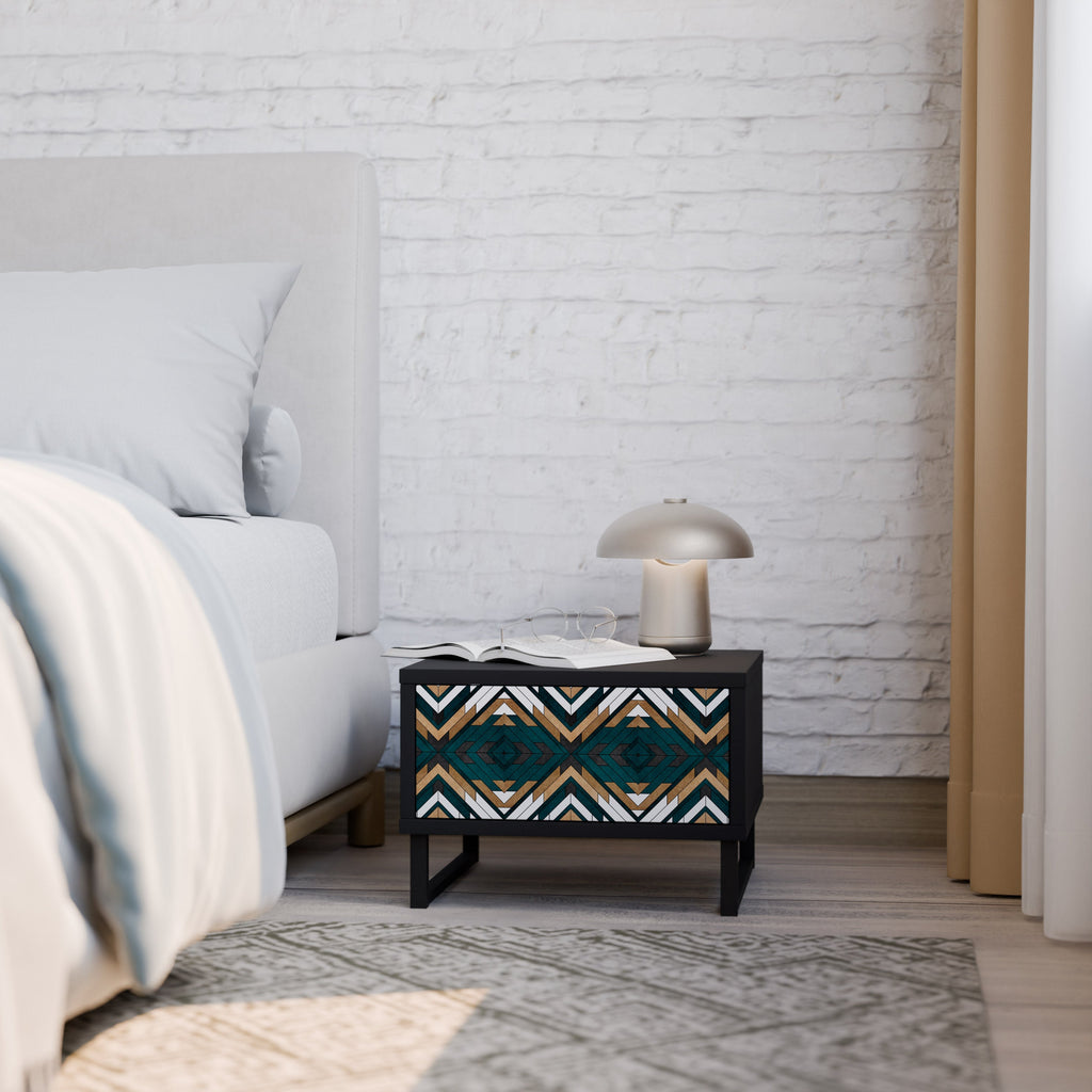 Table de chevet ARTISTIC GEOMETRY en finition noire