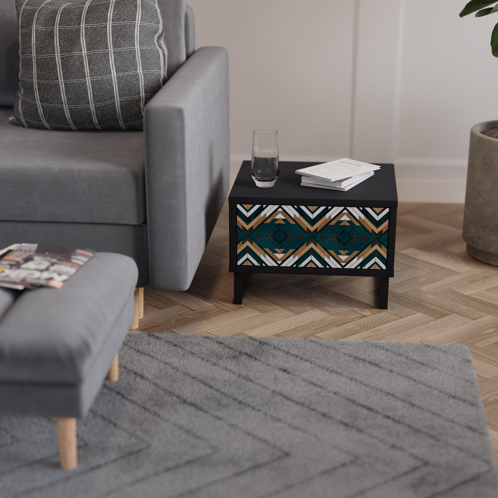 Table de chevet ARTISTIC GEOMETRY en finition noire