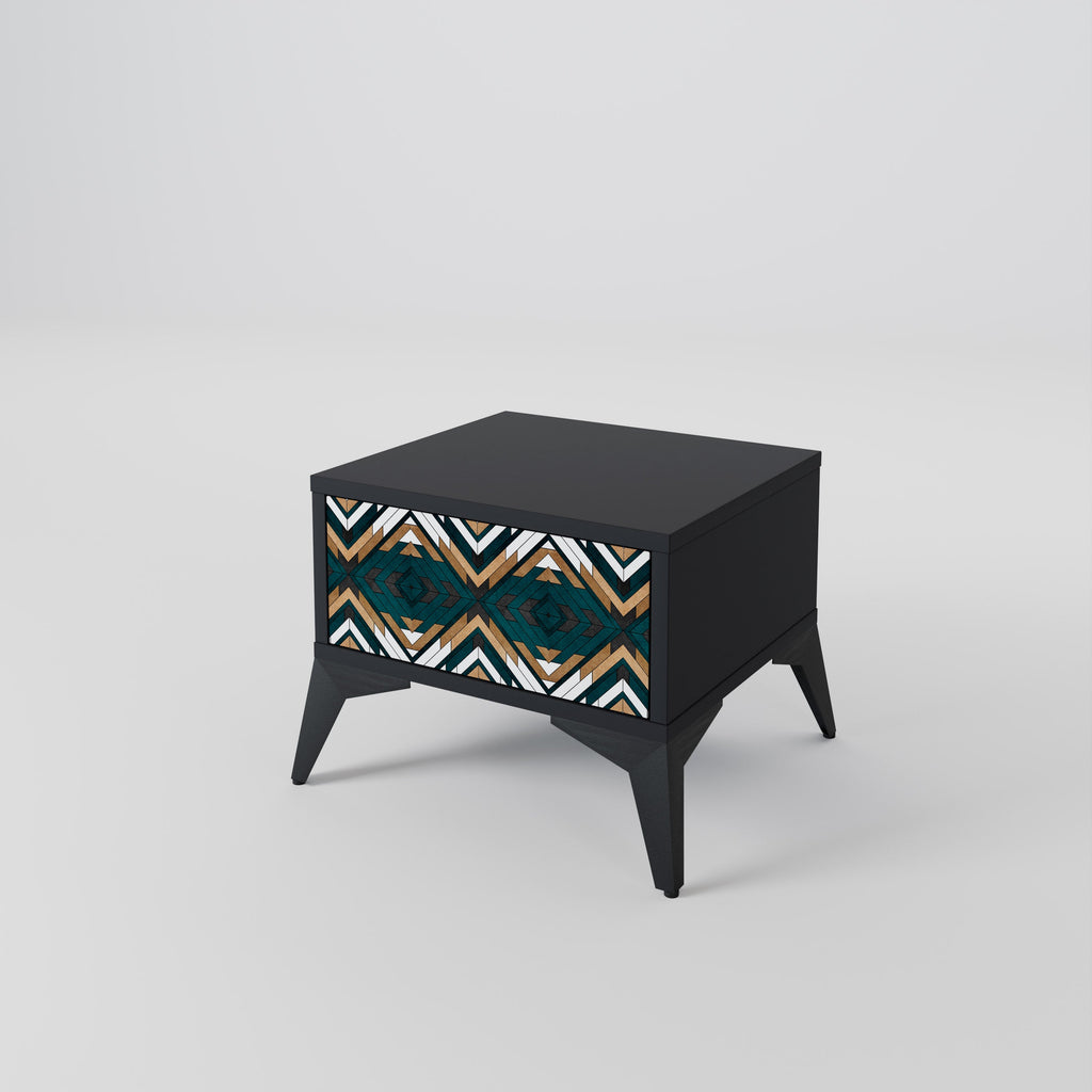 Table de chevet ARTISTIC GEOMETRY en finition noire