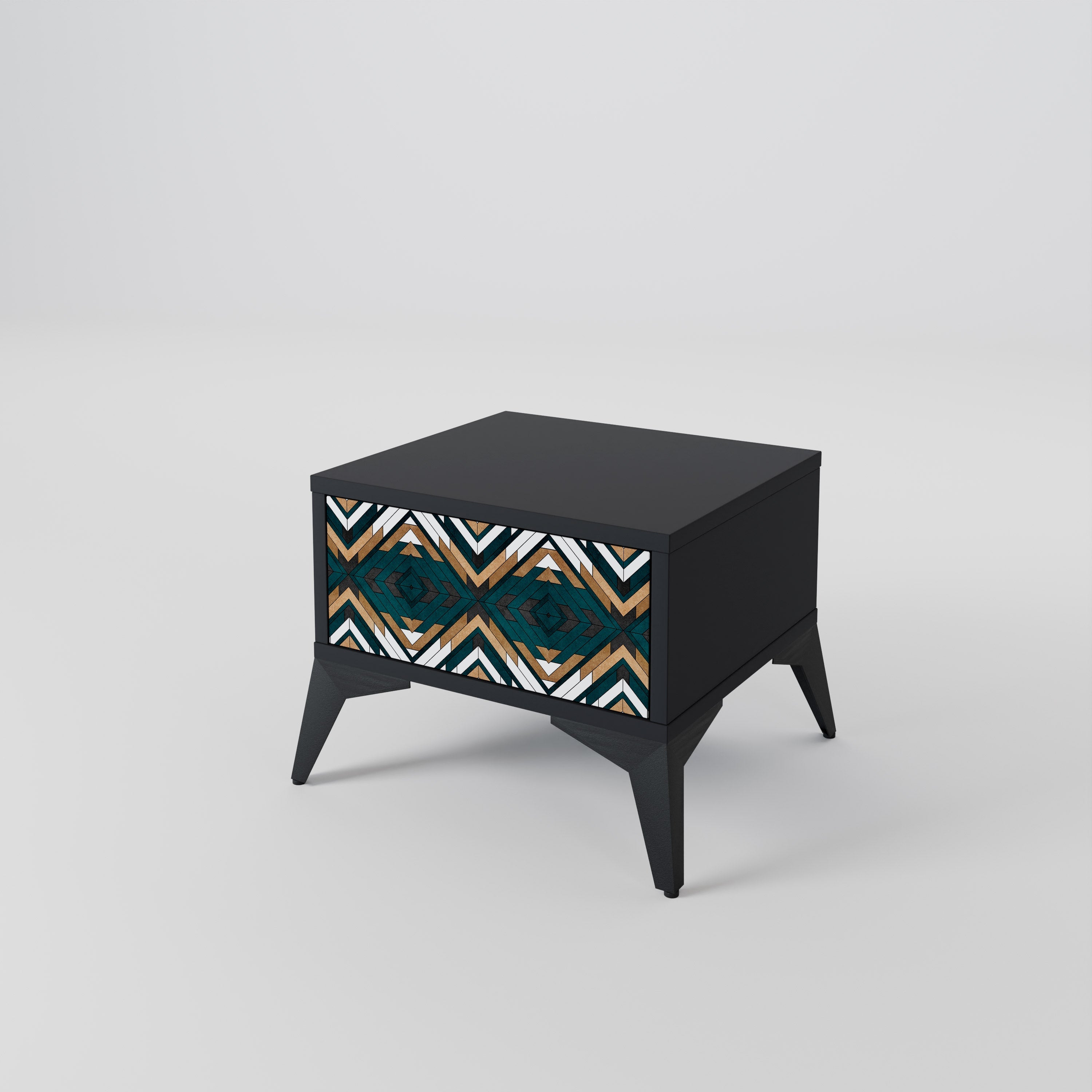 Table de chevet ARTISTIC GEOMETRY en finition noire