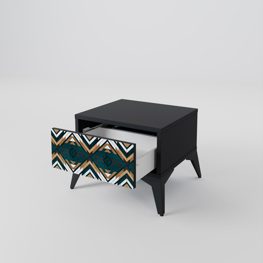 Table de chevet ARTISTIC GEOMETRY en finition noire