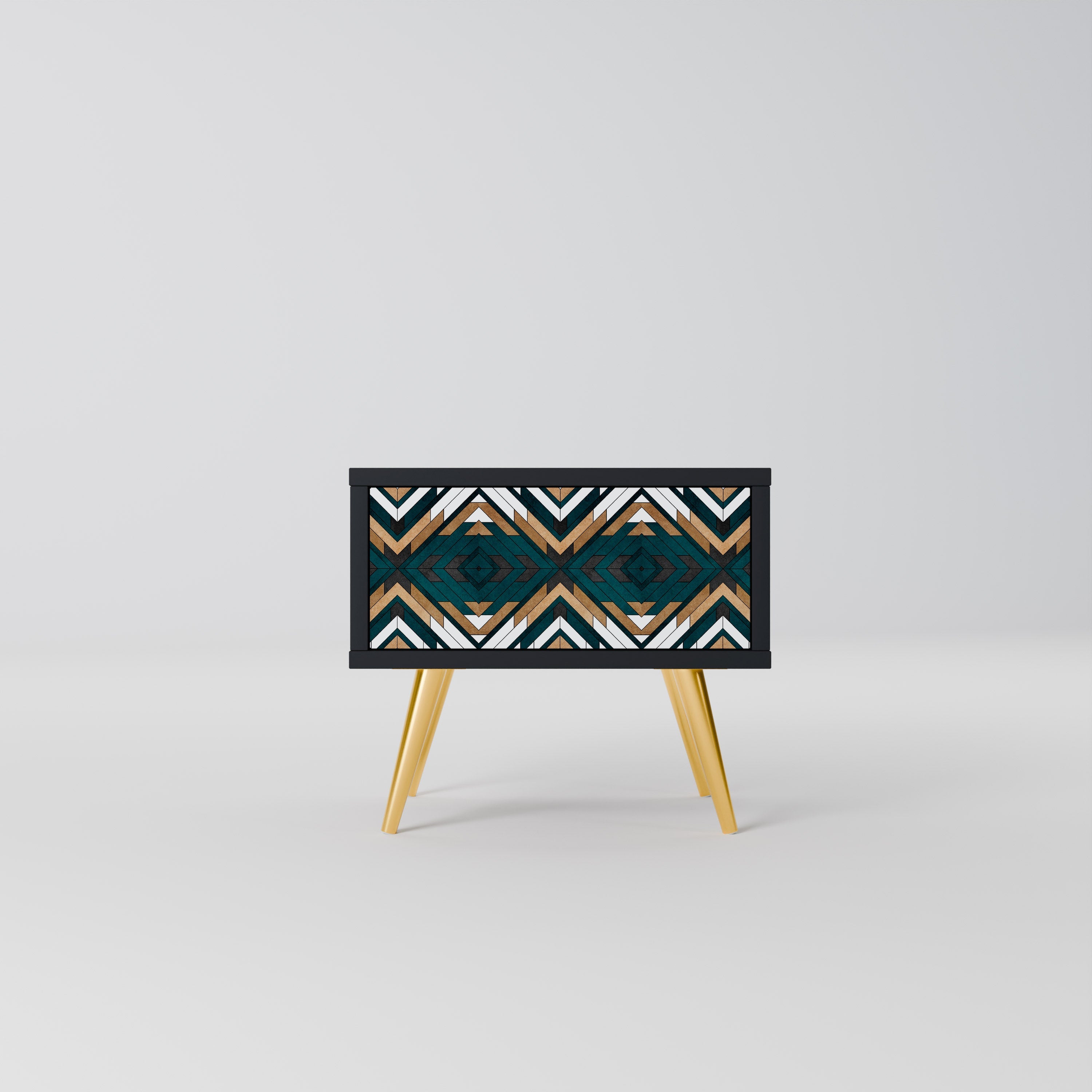 Table de chevet ARTISTIC GEOMETRY en finition noire