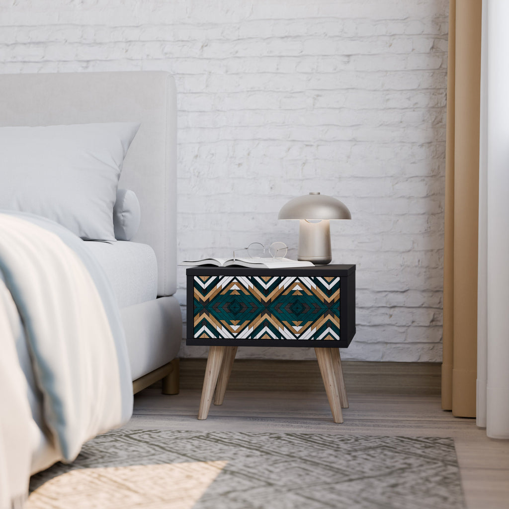 Table de chevet ARTISTIC GEOMETRY en finition noire