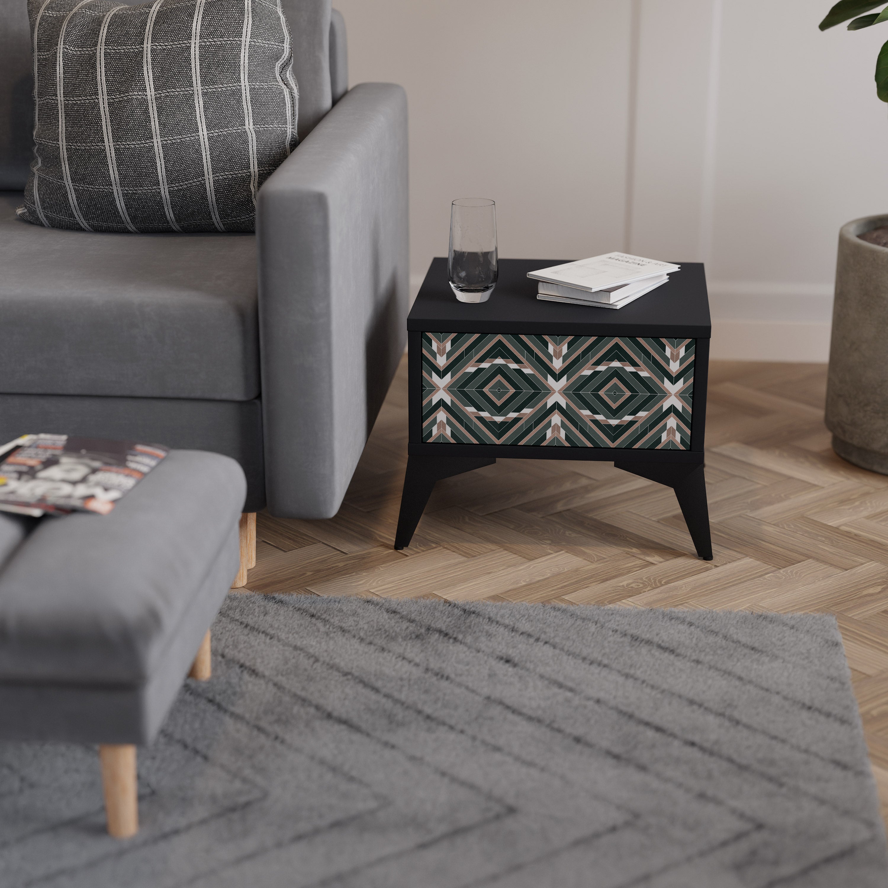 Table de chevet DIMENSION DELIGHTS en finition noire