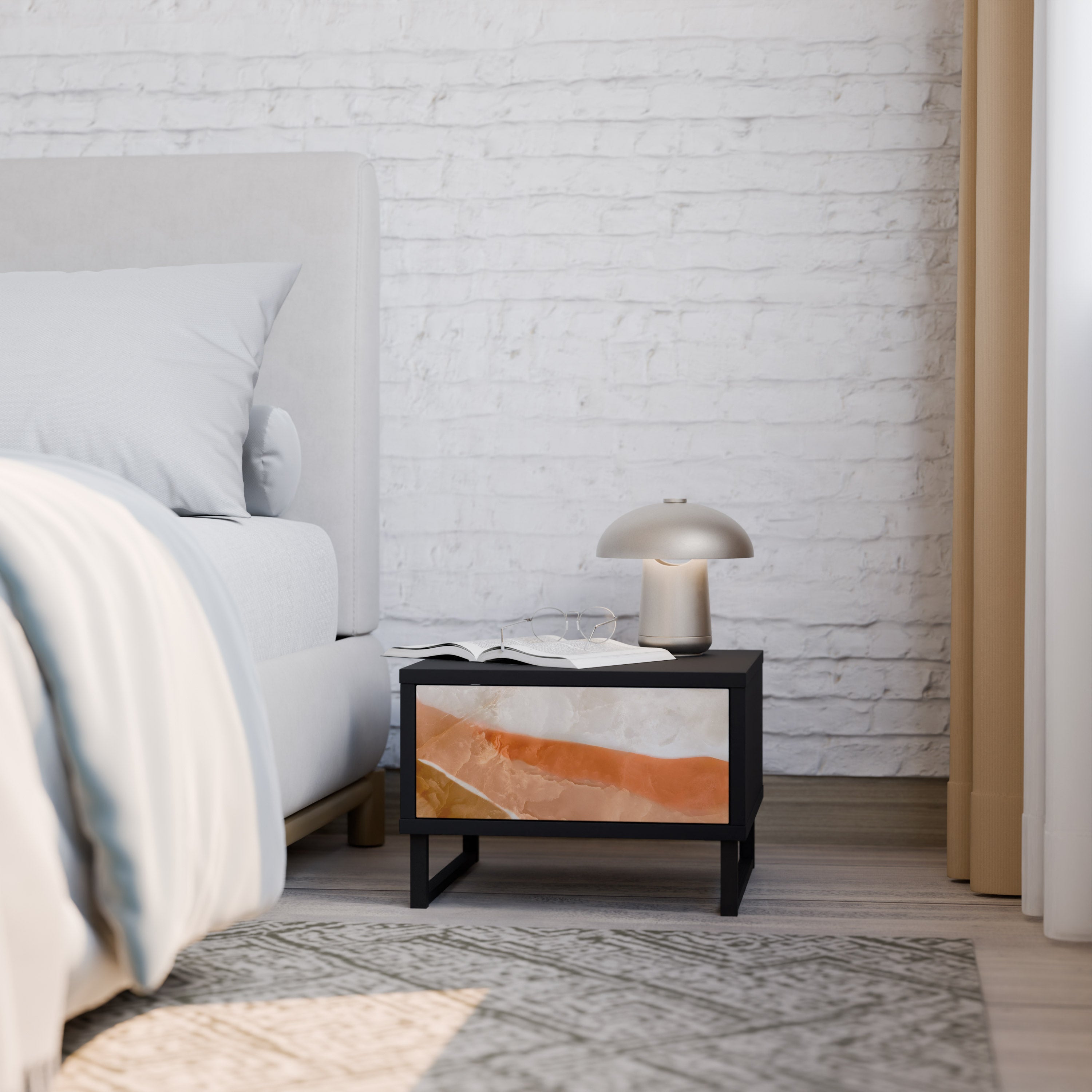 Table de chevet SANDHILLS SPLENDOUR en finition noire