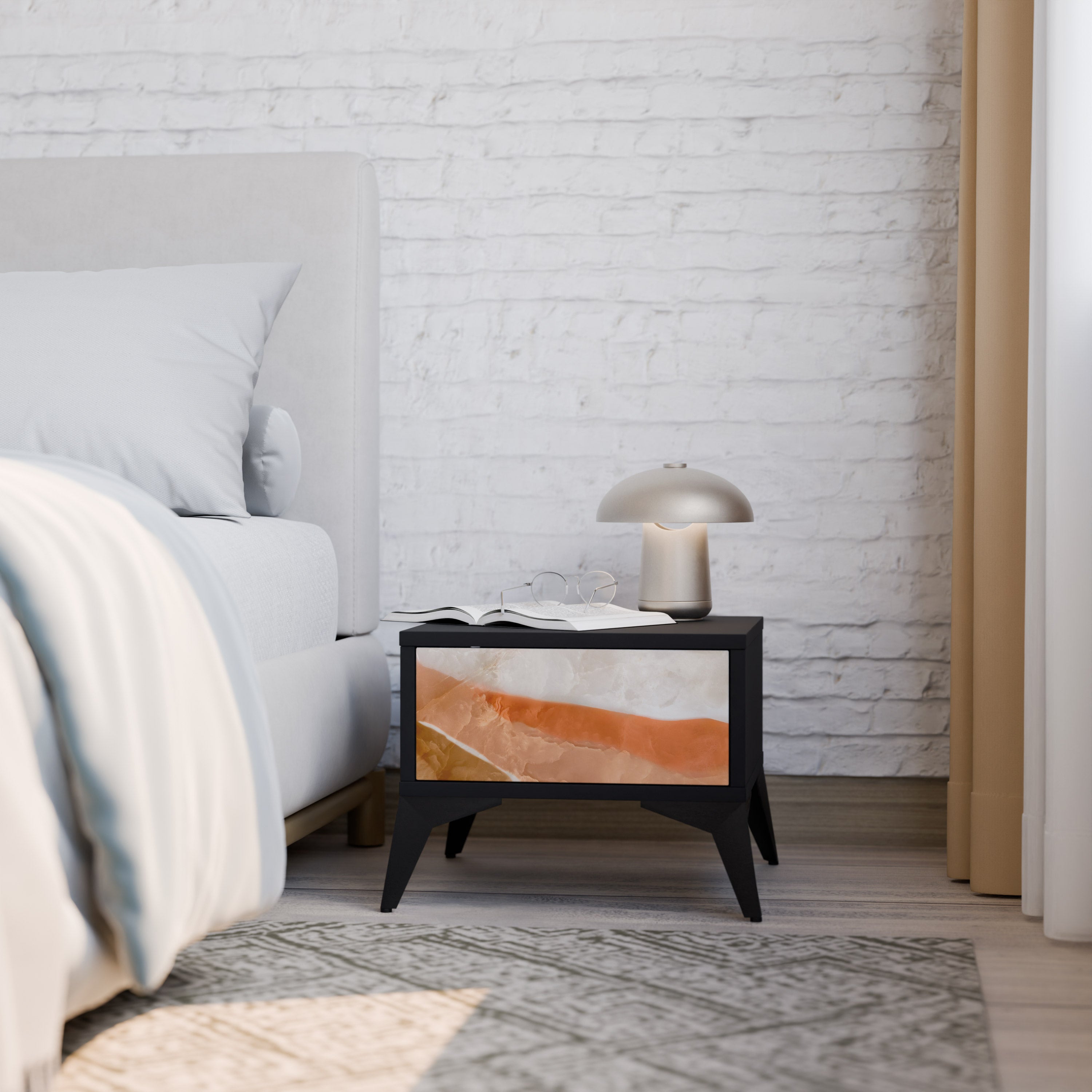 Table de chevet SANDHILLS SPLENDOUR en finition noire