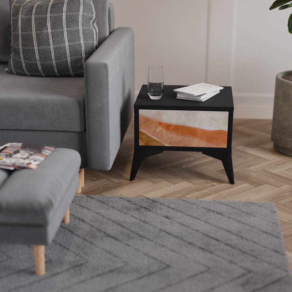 Table de chevet SANDHILLS SPLENDOUR en finition noire