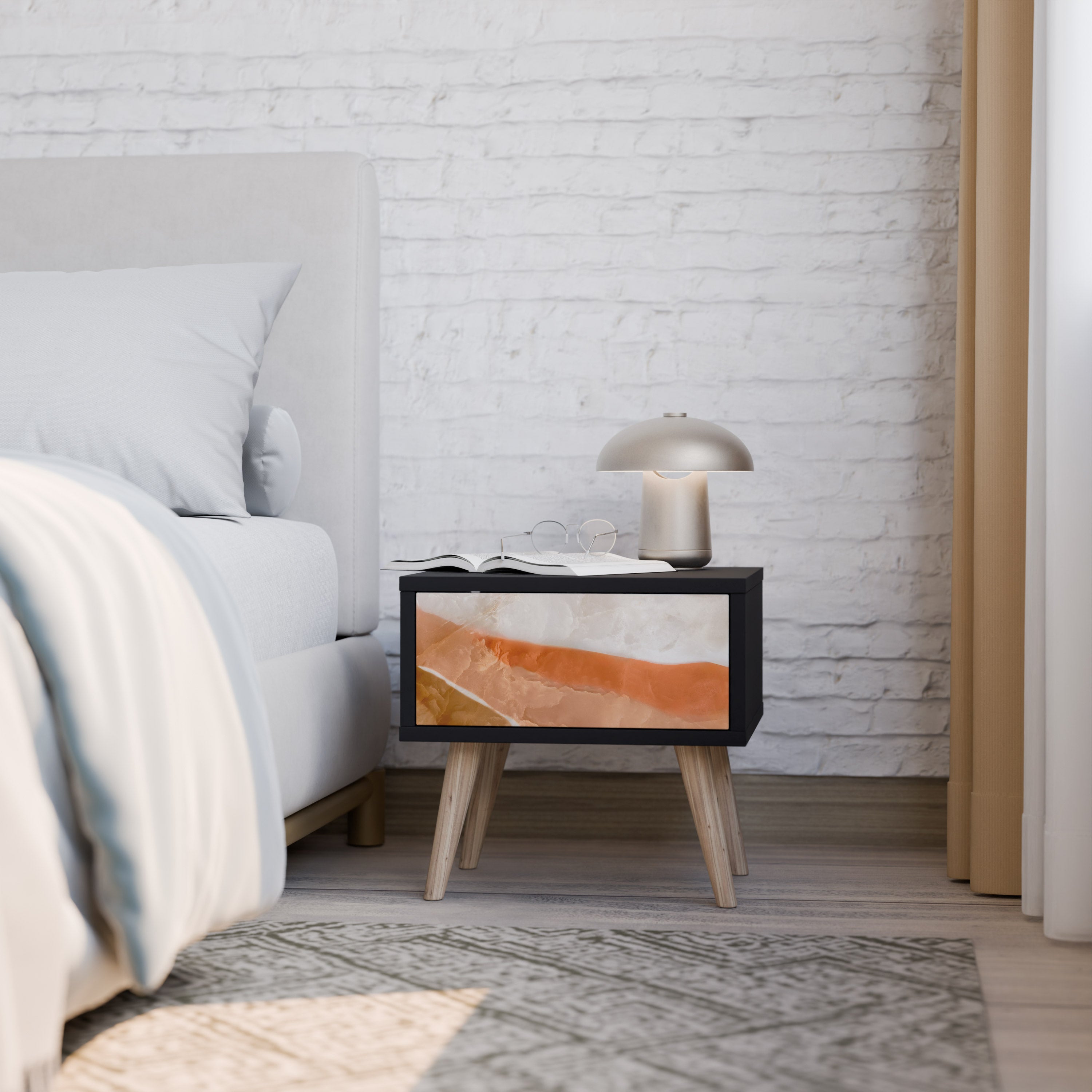 Table de chevet SANDHILLS SPLENDOUR en finition noire