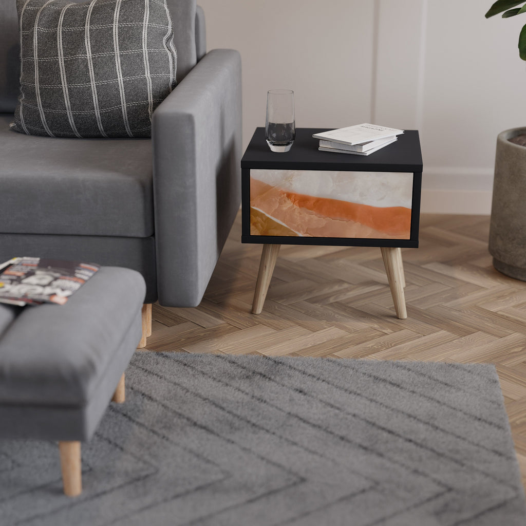 Table de chevet SANDHILLS SPLENDOUR en finition noire