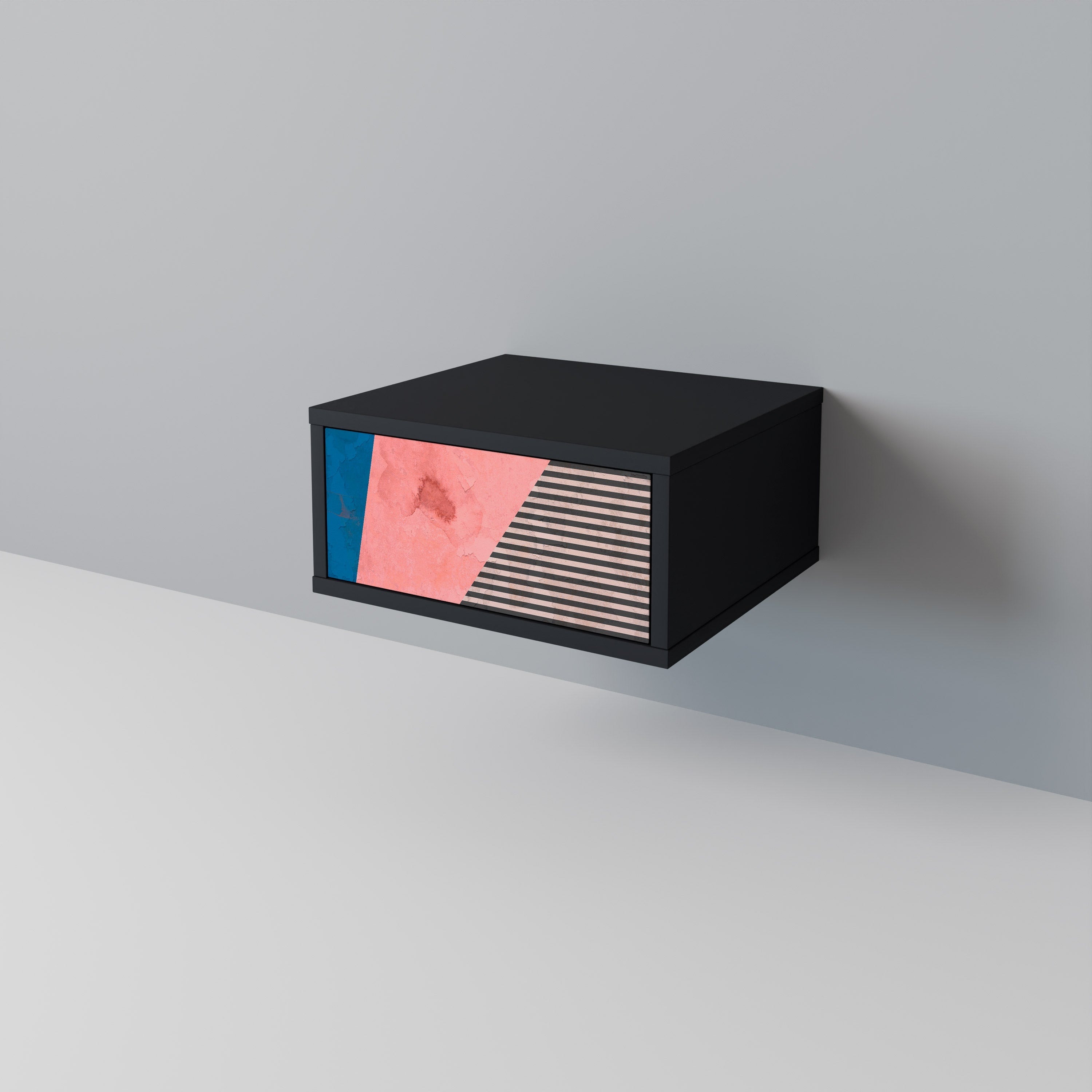 Table de chevet GLAMOROUS STRIPE en finition noire