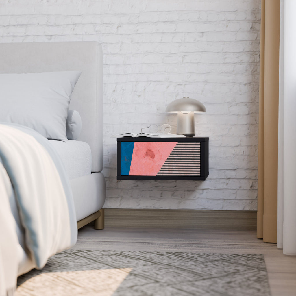 Table de chevet GLAMOROUS STRIPE en finition noire