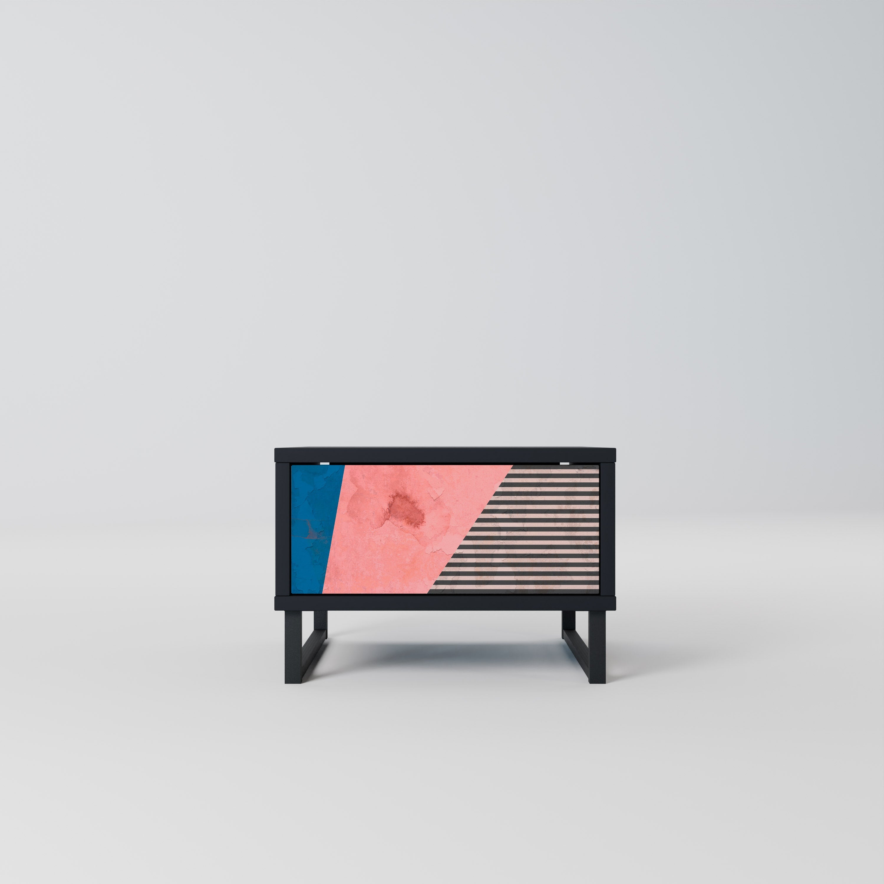 Table de chevet GLAMOROUS STRIPE en finition noire