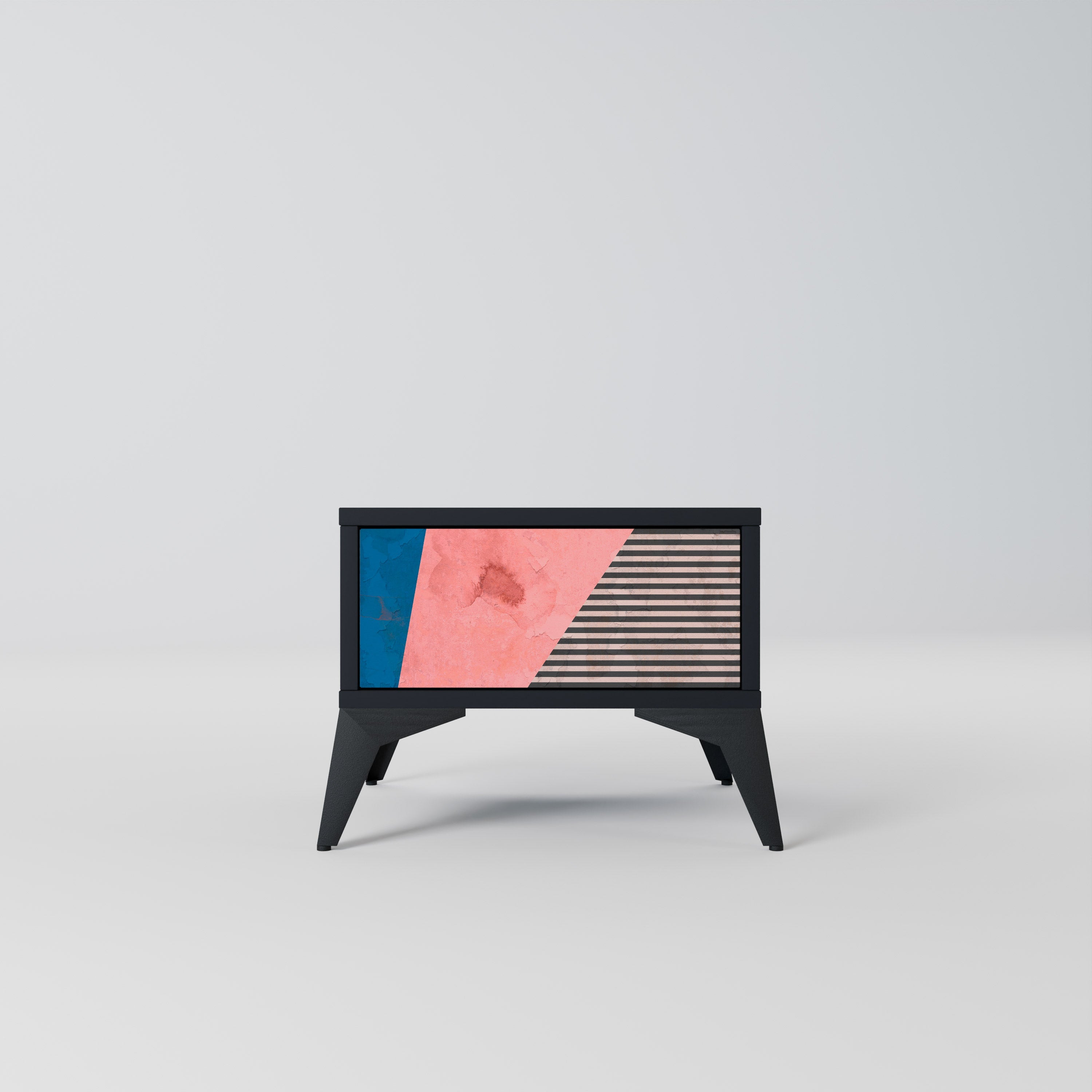 Table de chevet GLAMOROUS STRIPE en finition noire