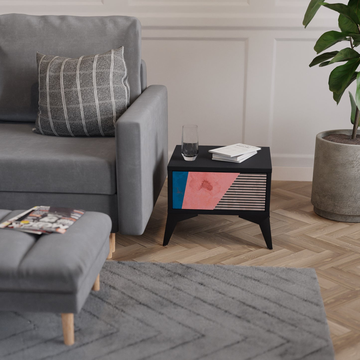 GLAMOROUS STRIPE Nightstand