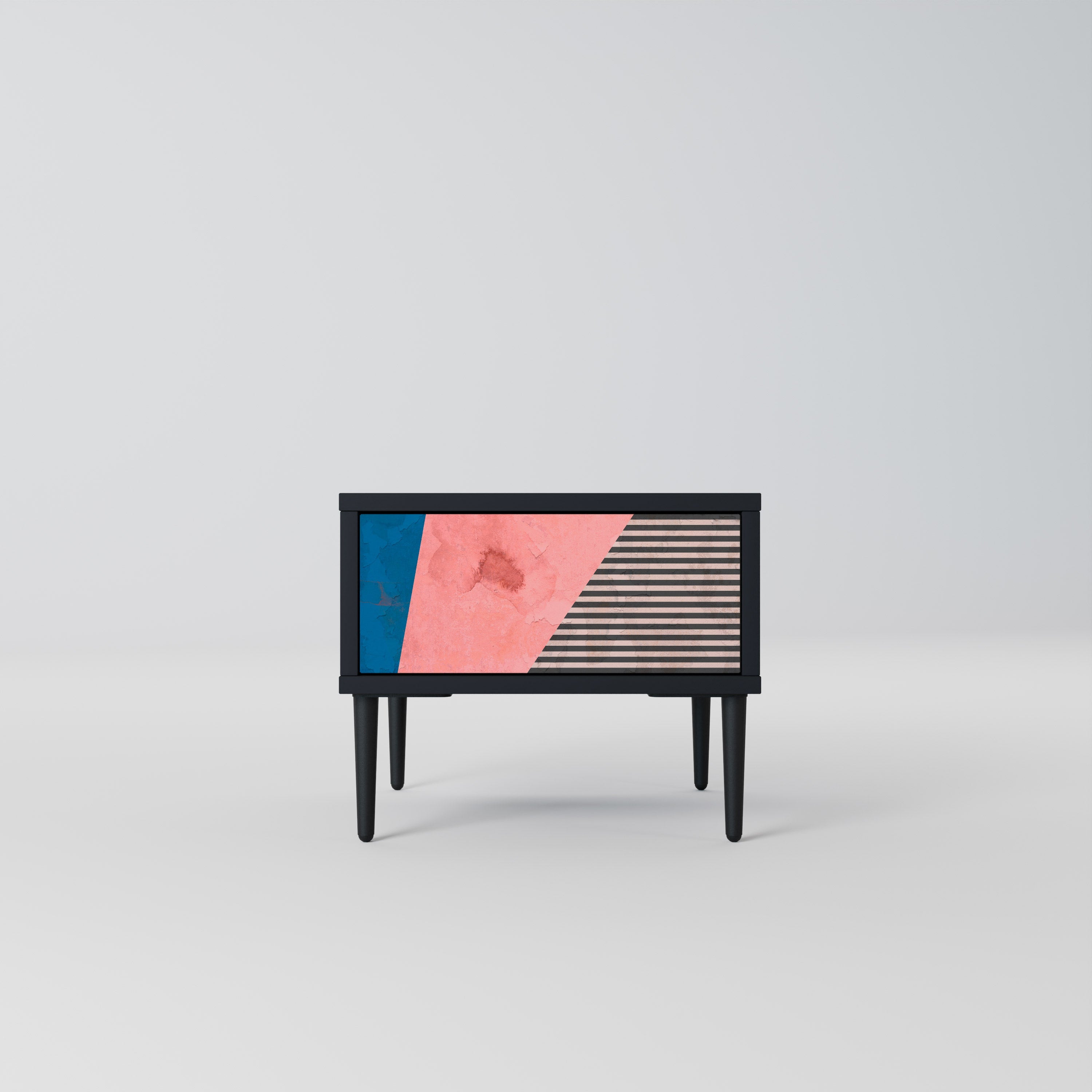 Table de chevet GLAMOROUS STRIPE en finition noire