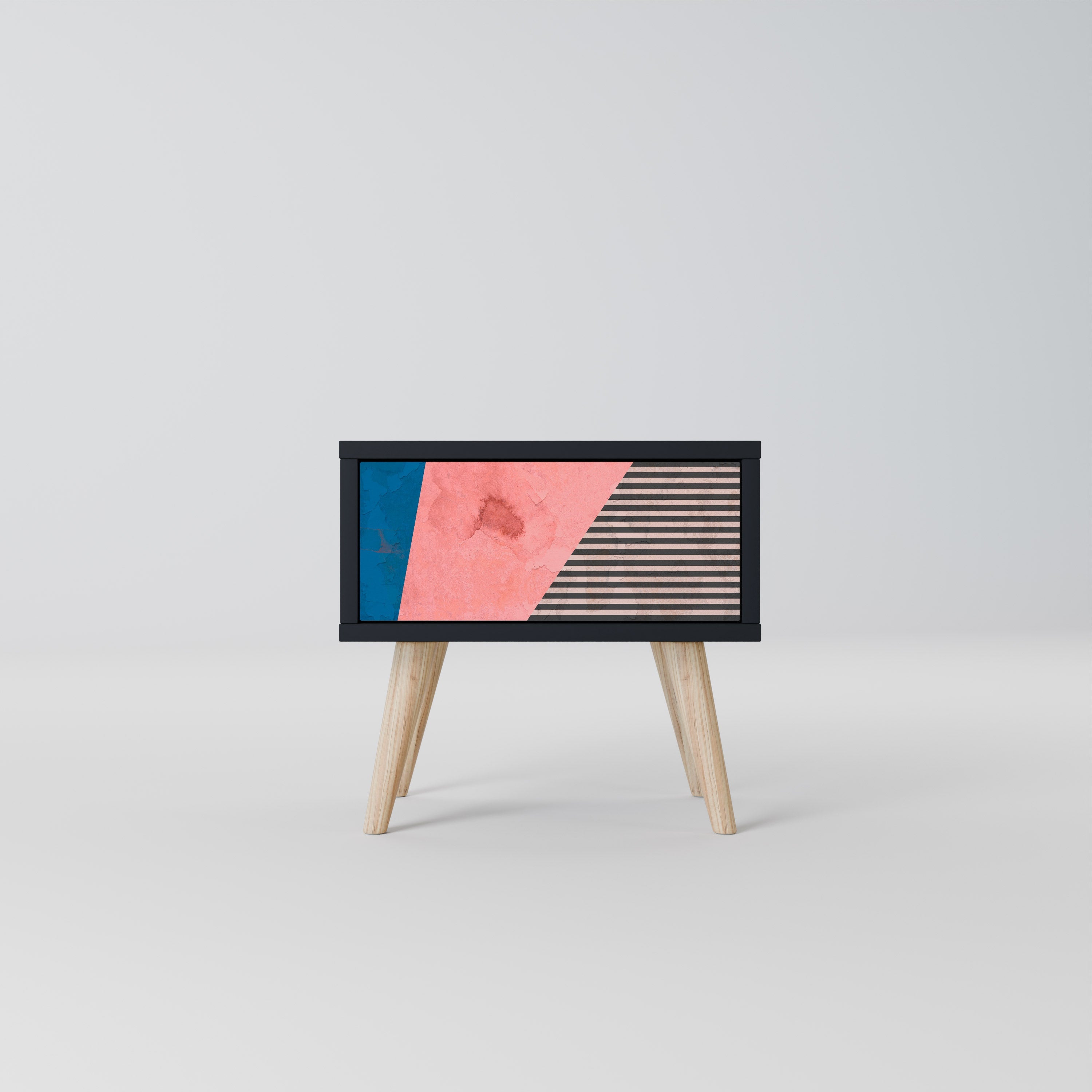 Table de chevet GLAMOROUS STRIPE en finition noire