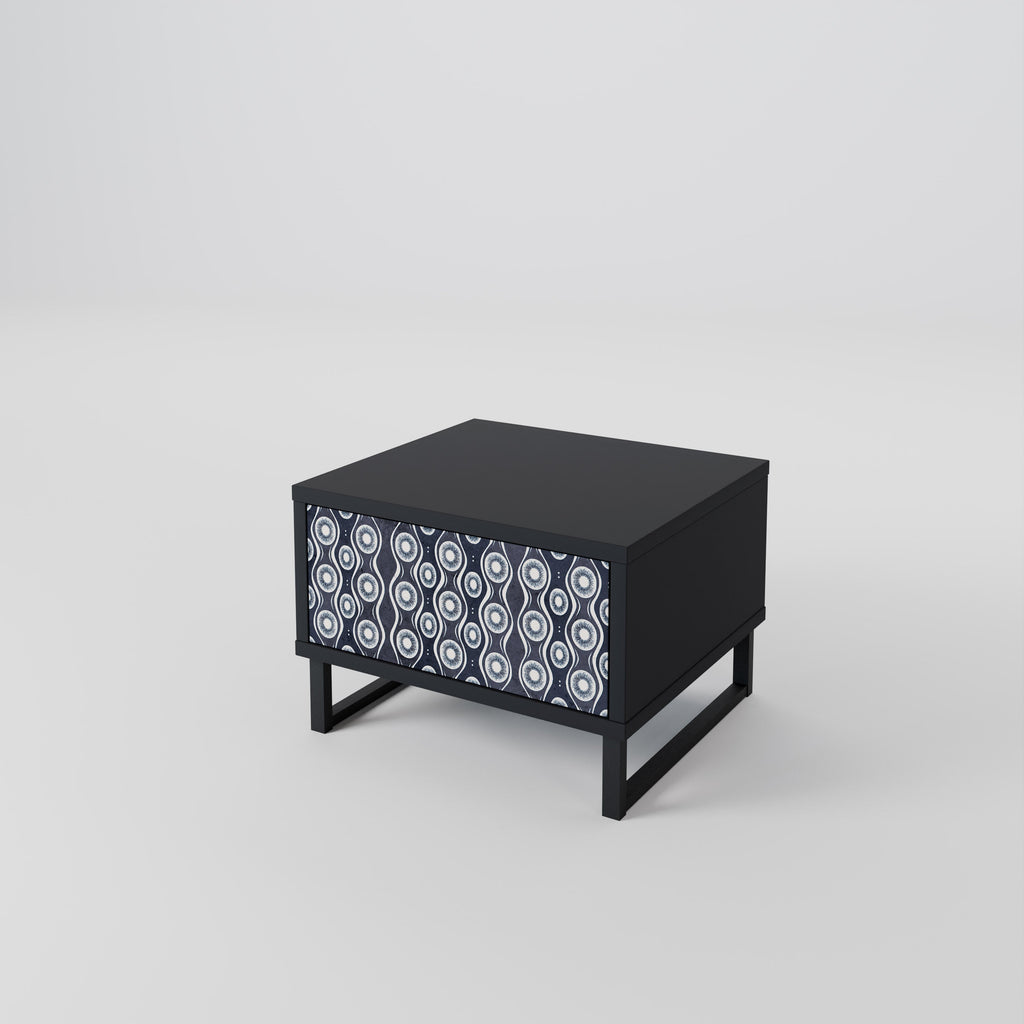 Table de chevet GRAPHITE EYES en finition noire
