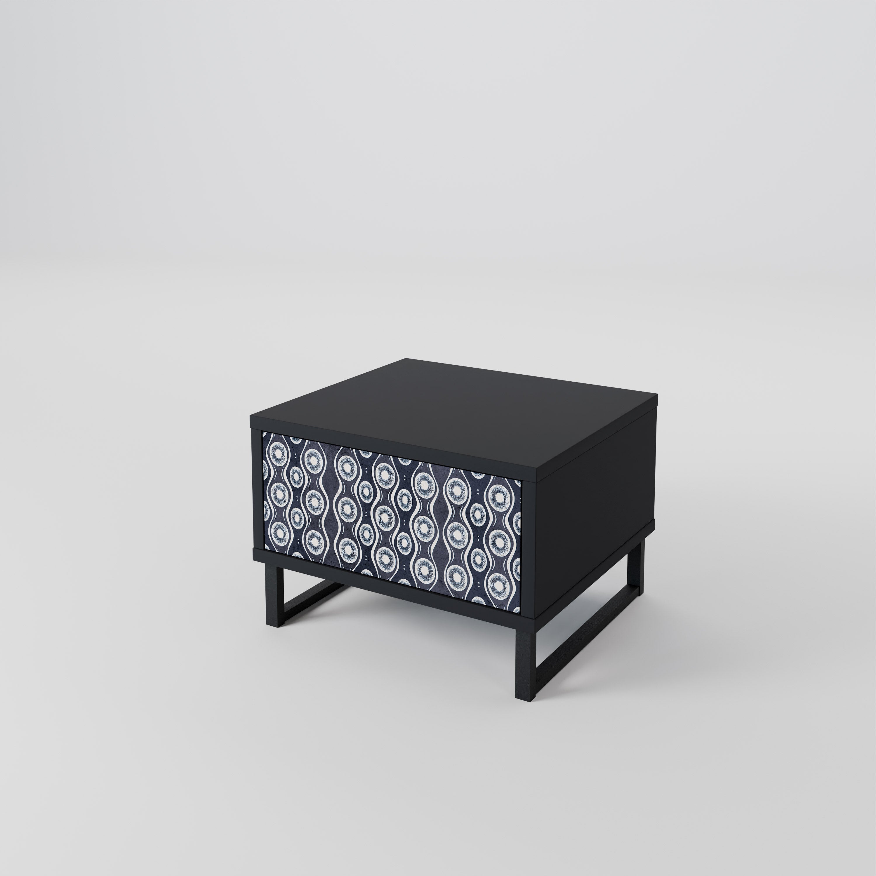 Table de chevet GRAPHITE EYES en finition noire