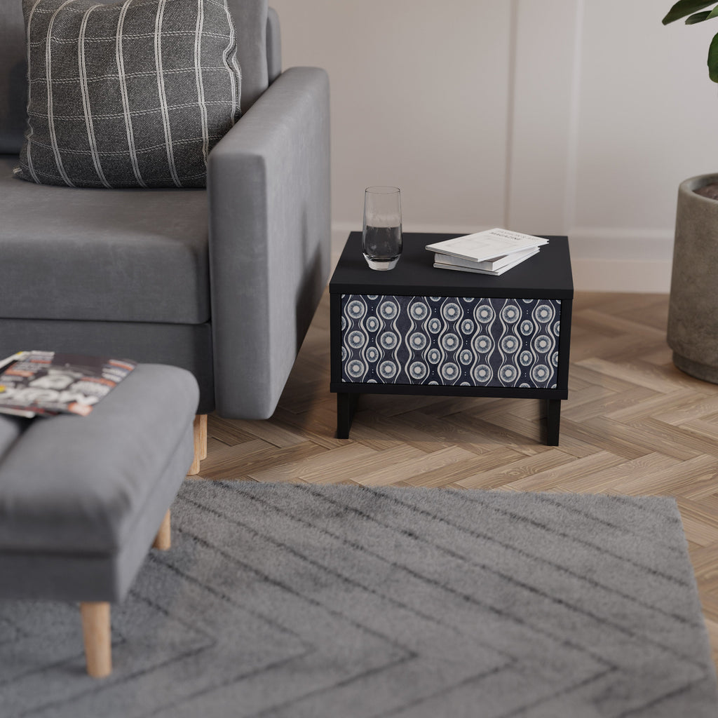 Table de chevet GRAPHITE EYES en finition noire