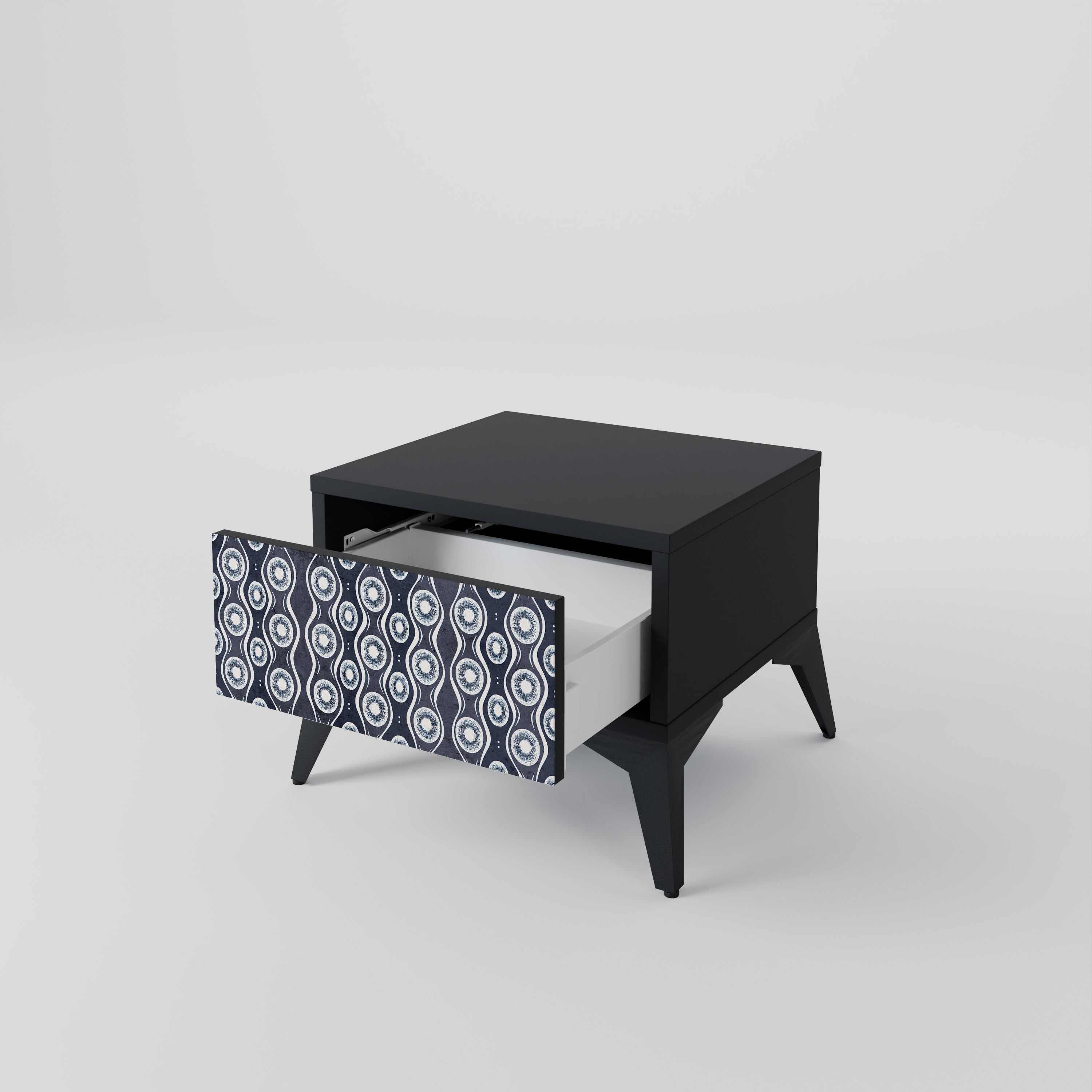 Table de chevet GRAPHITE EYES en finition noire