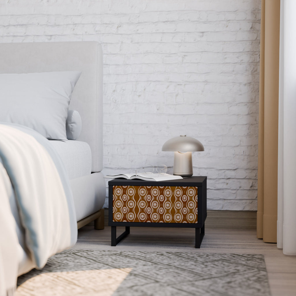 Table de chevet BROWN EYES en finition noire