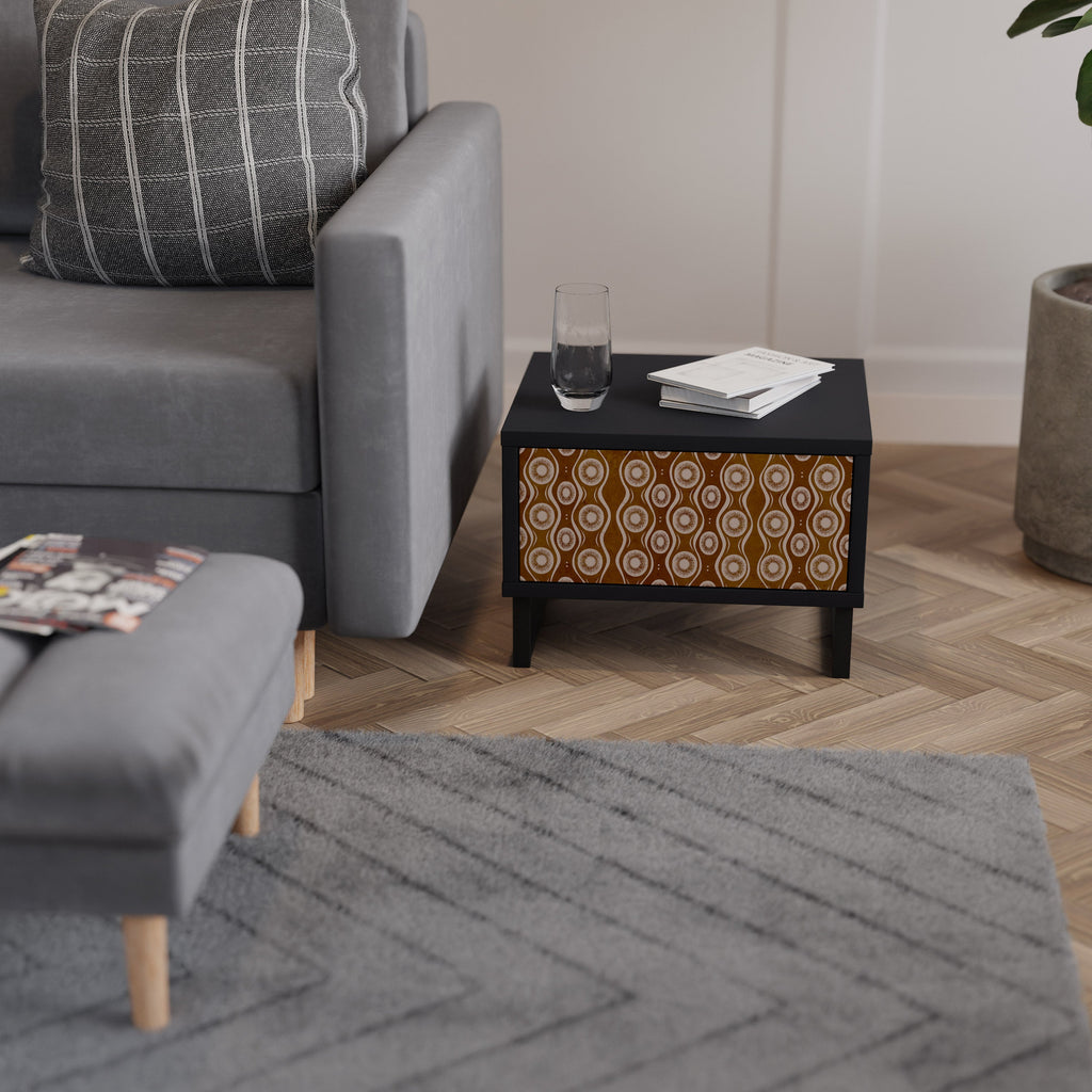 Table de chevet BROWN EYES en finition noire