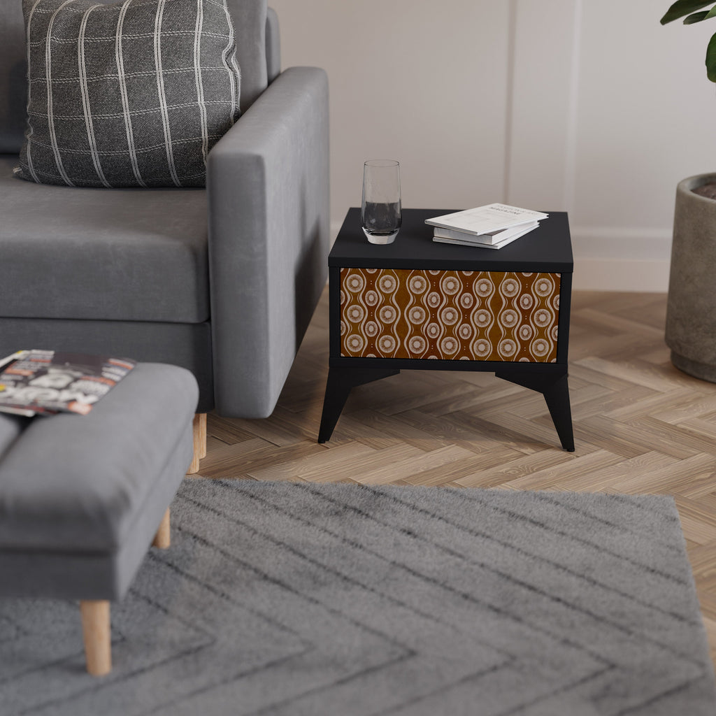 Table de chevet BROWN EYES en finition noire