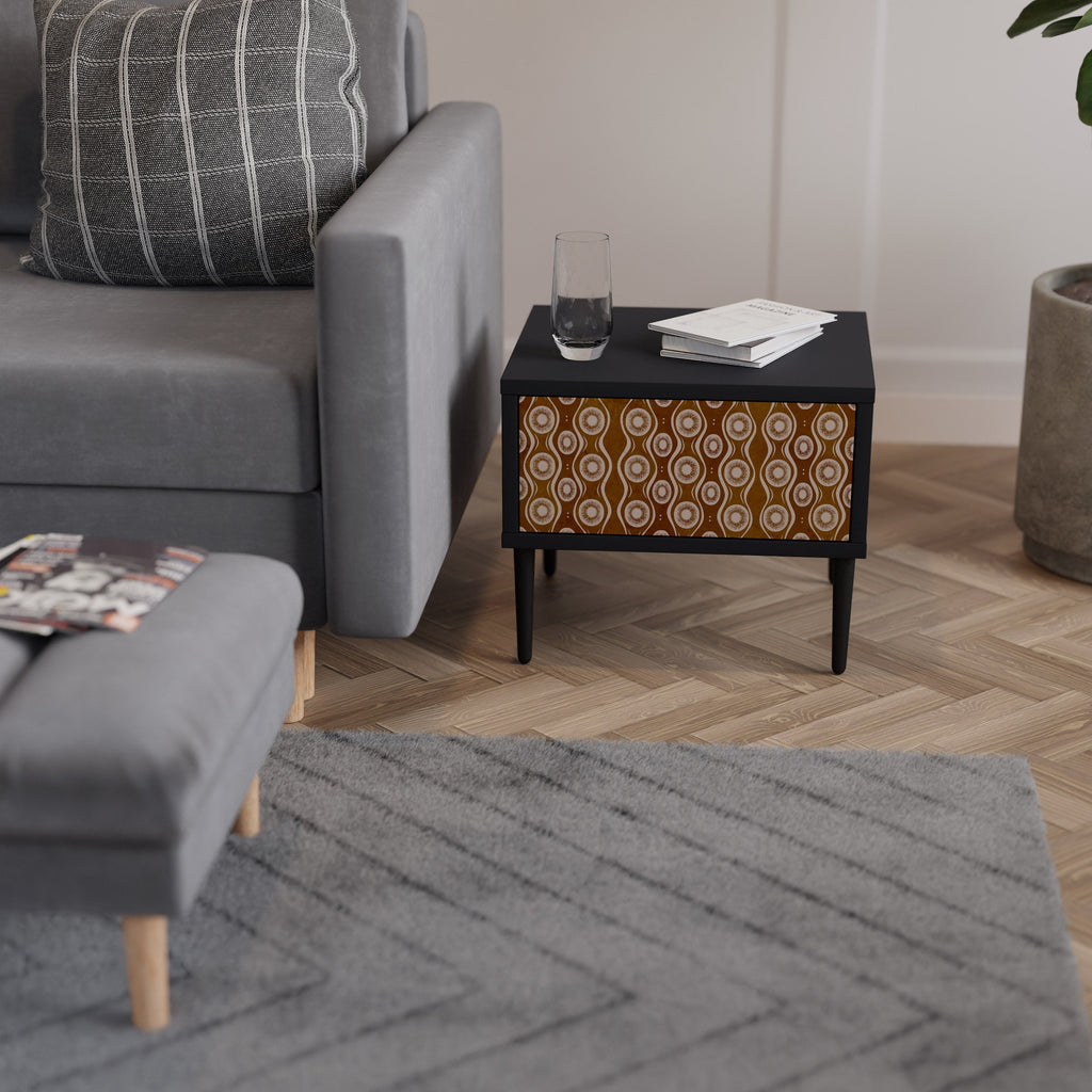 Table de chevet BROWN EYES en finition noire