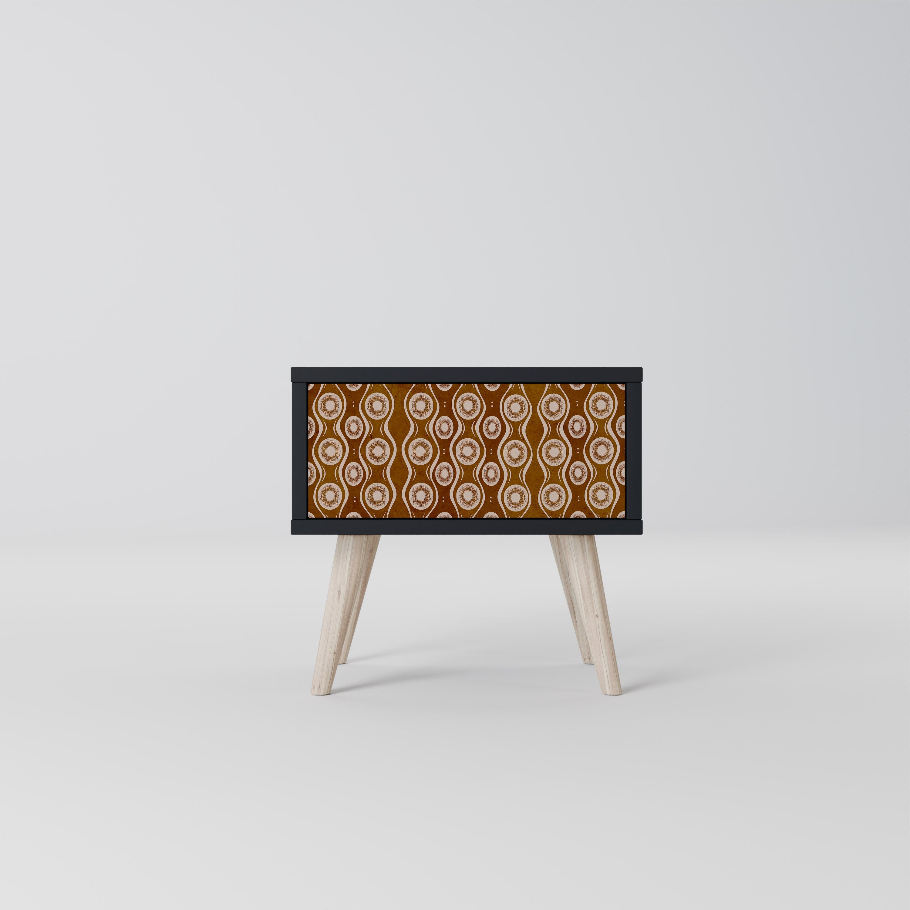 Table de chevet BROWN EYES en finition noire