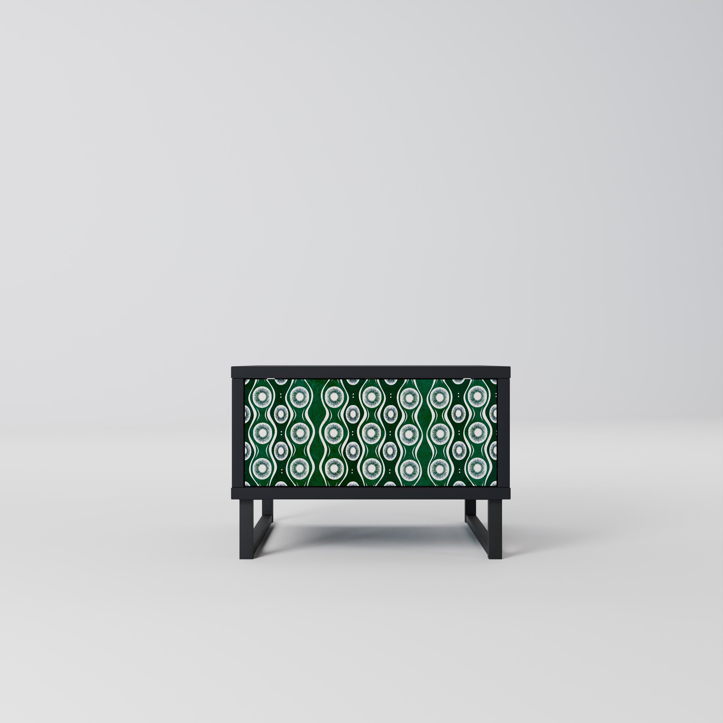 Table de chevet GREEN EYES en finition noire