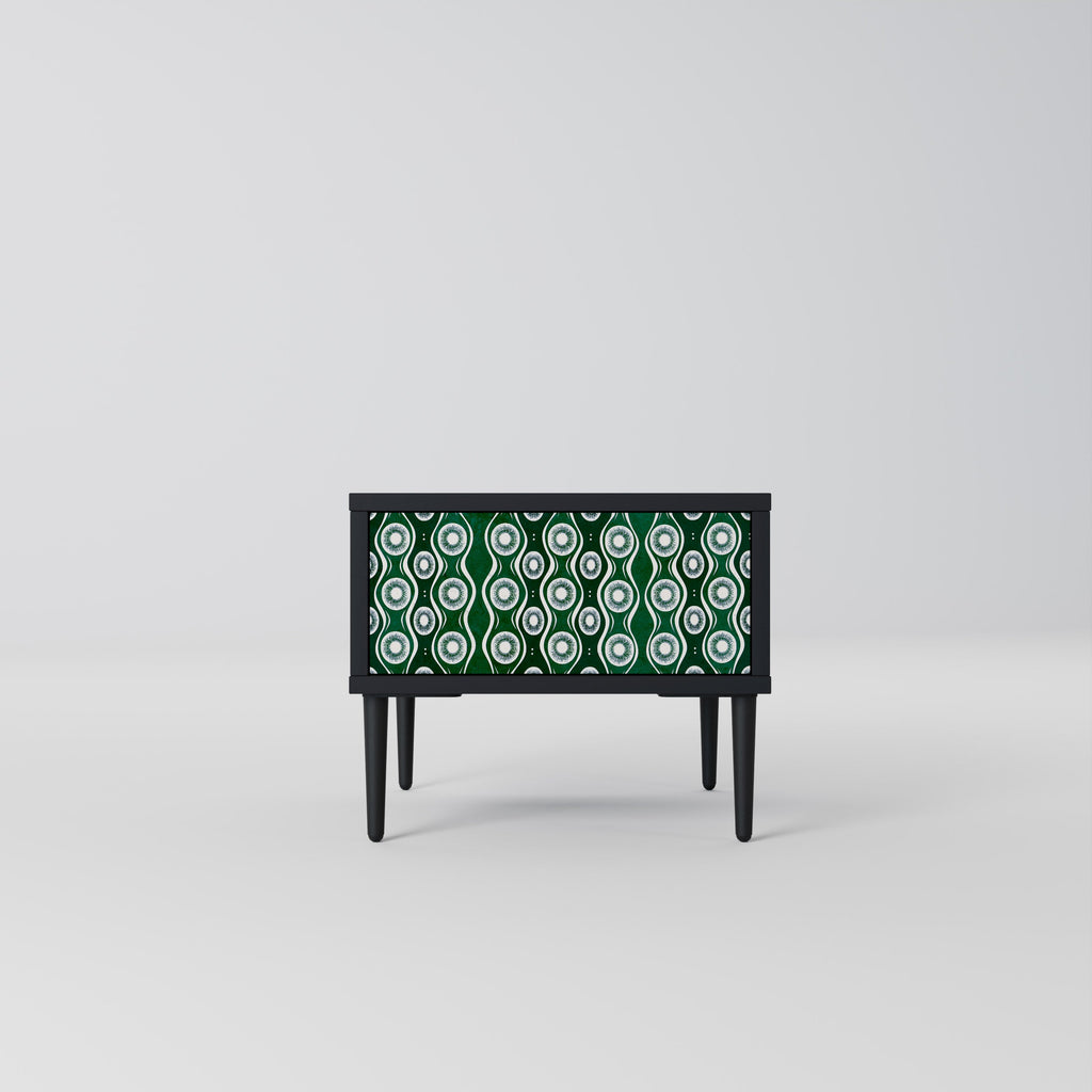 Table de chevet GREEN EYES en finition noire